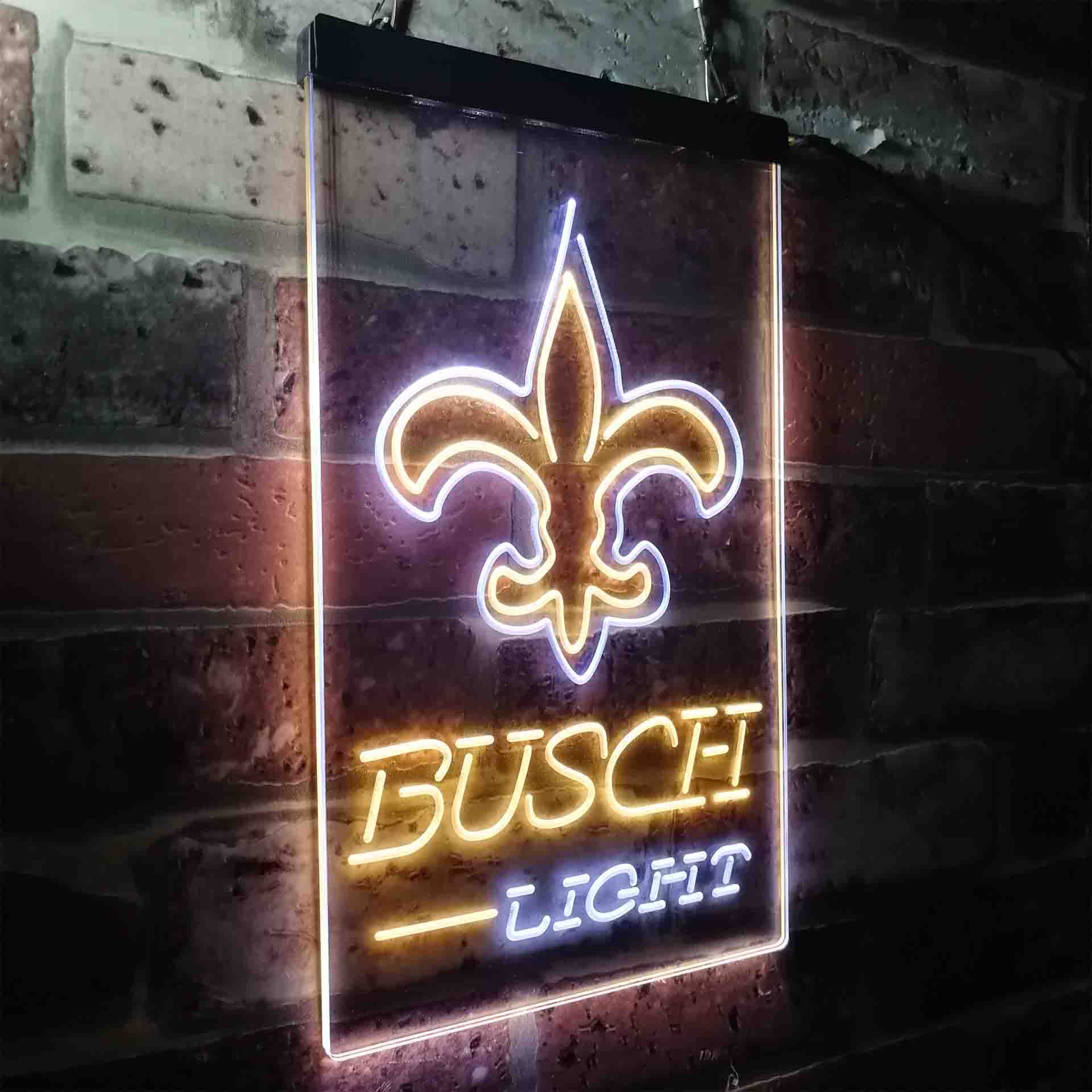 Busch Light New Orleans Saints Neon-Like Led Light Sign