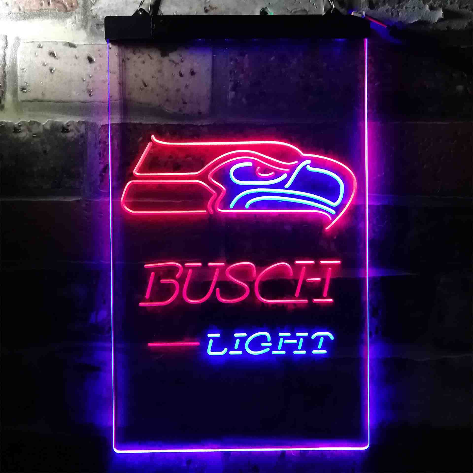 Busch Light Seattle Seahawks Neon-Like LED Light Sign