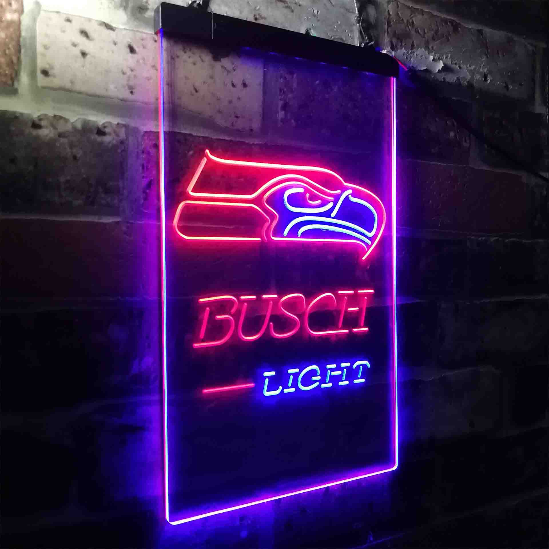 Busch Light Seattle Seahawks Neon-Like LED Light Sign