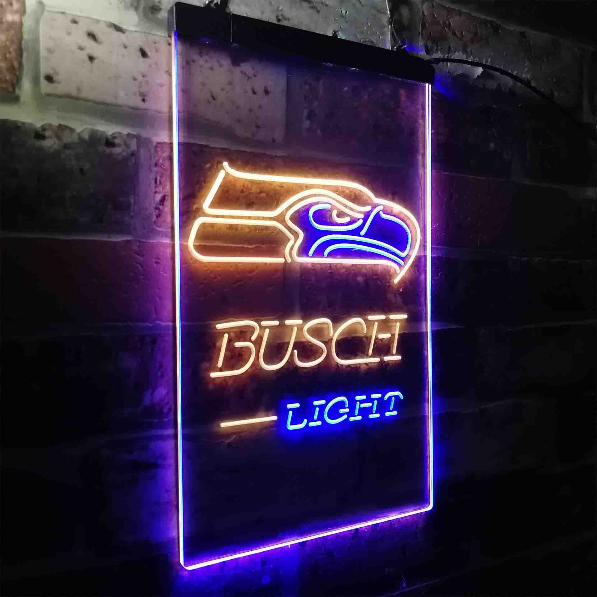 Busch Light Seattle Seahawks Neon-Like LED Light Sign