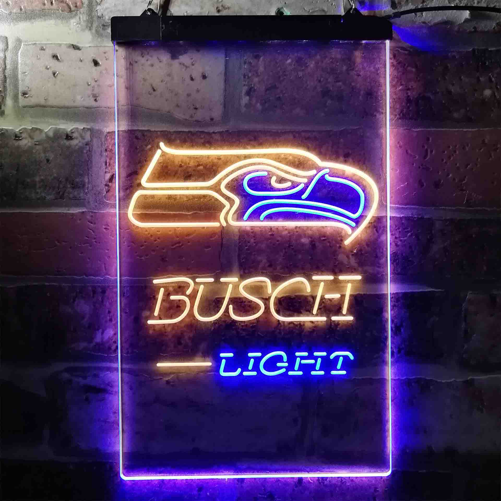 Busch Light Seattle Seahawks Neon-Like LED Light Sign