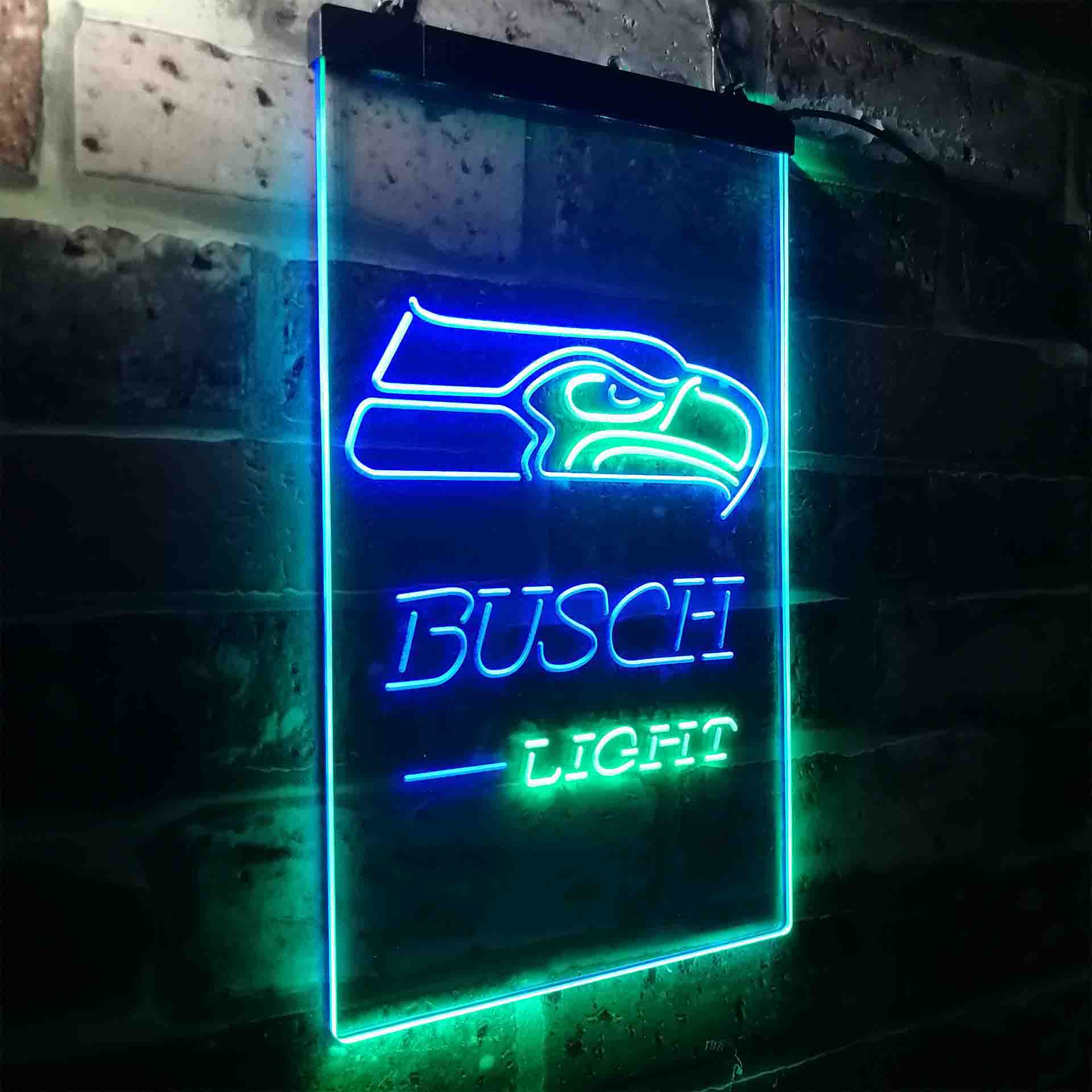 Busch Light Seattle Seahawks Neon-Like LED Light Sign