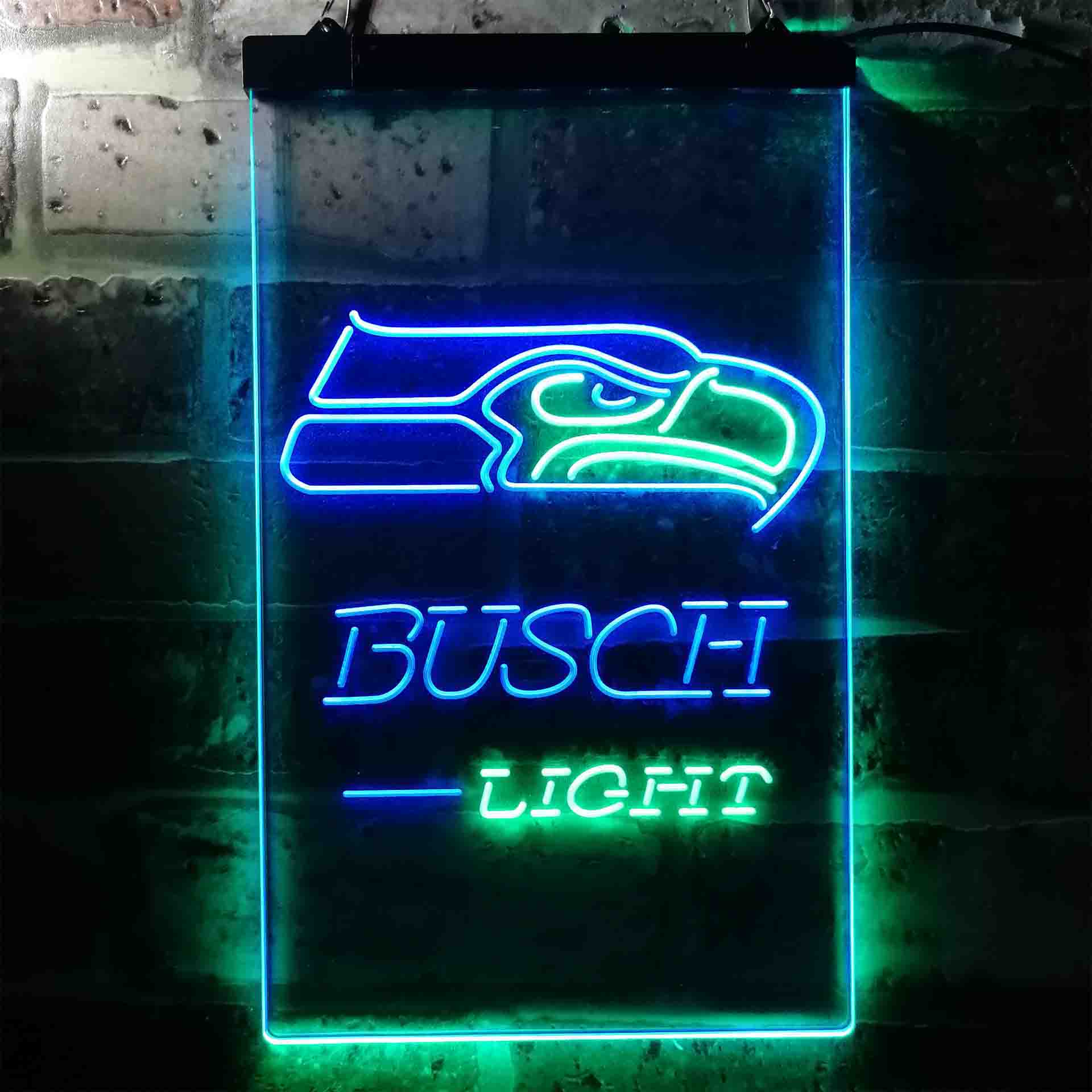 Busch Light Seattle Seahawks Neon-Like LED Light Sign