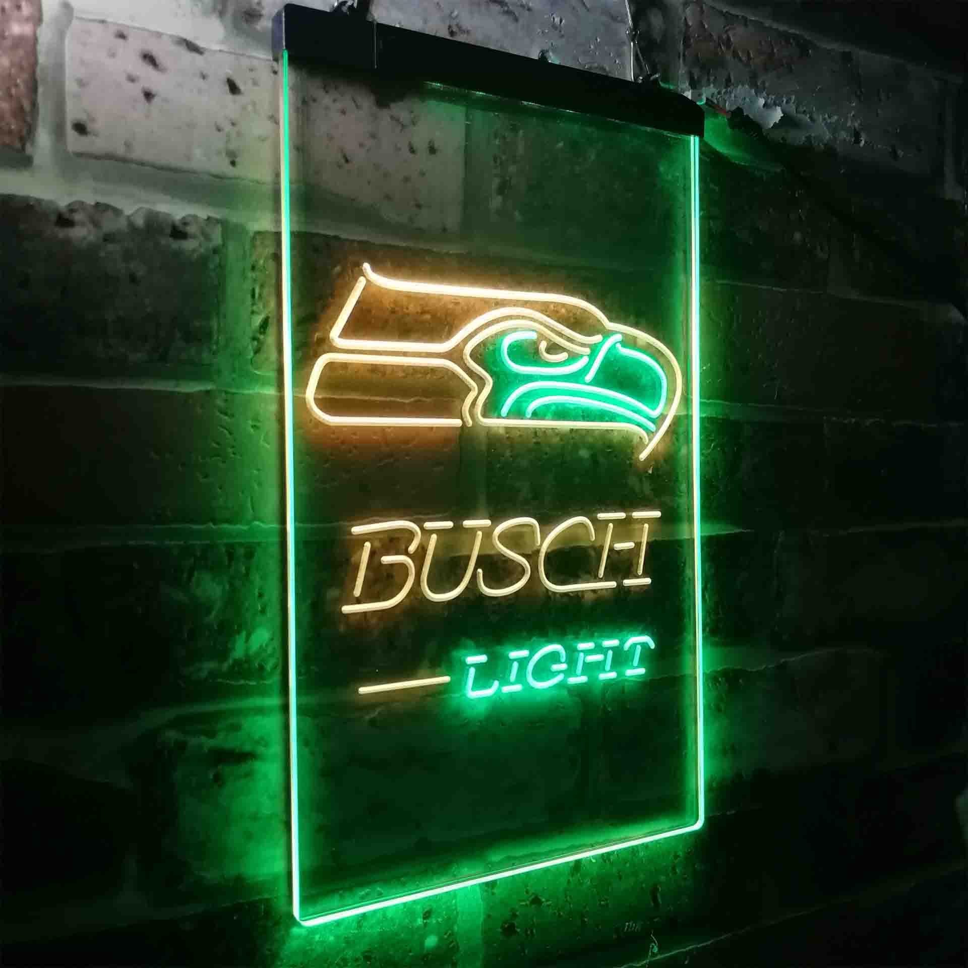 Busch Light Seattle Seahawks Neon-Like LED Light Sign