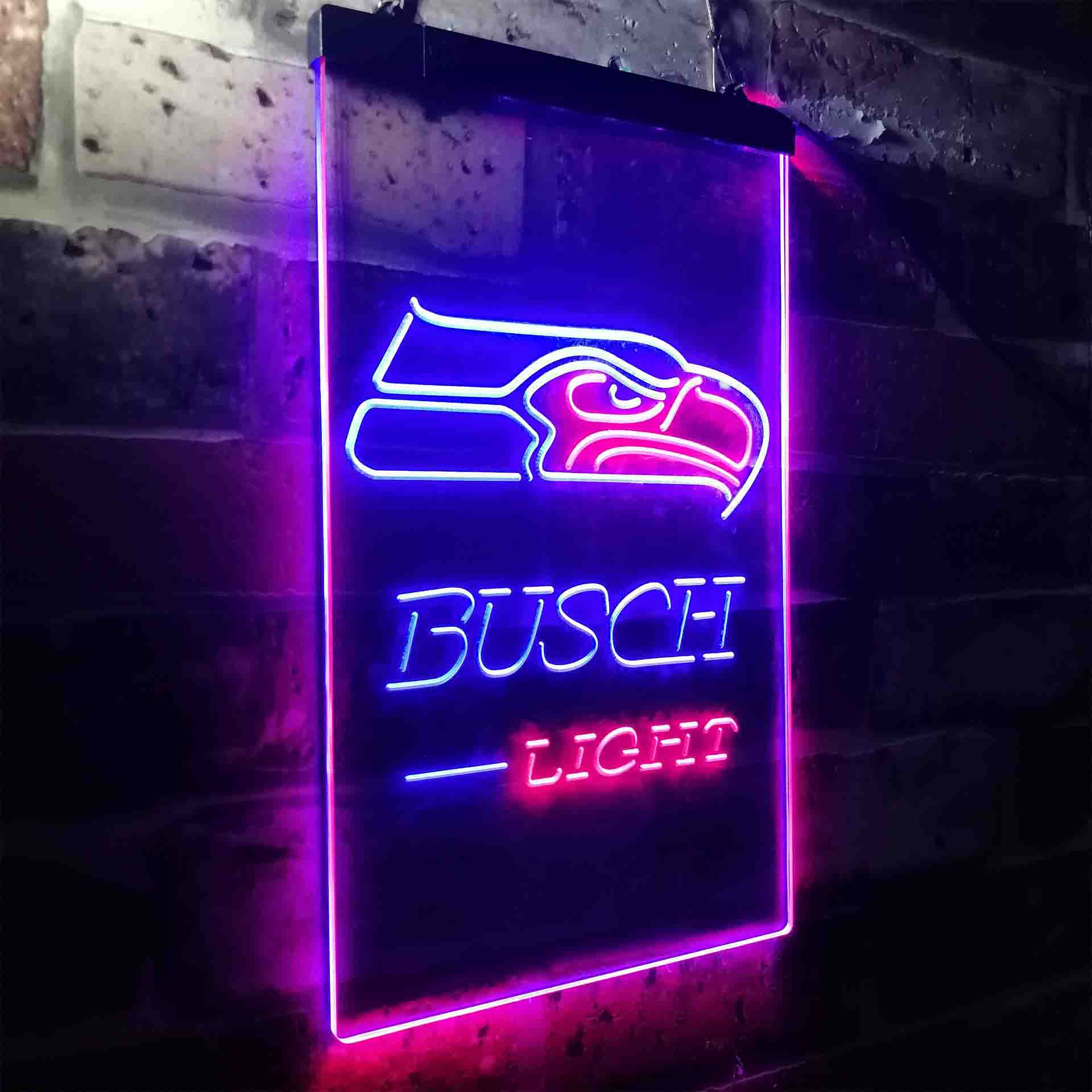 Busch Light Seattle Seahawks Neon-Like LED Light Sign