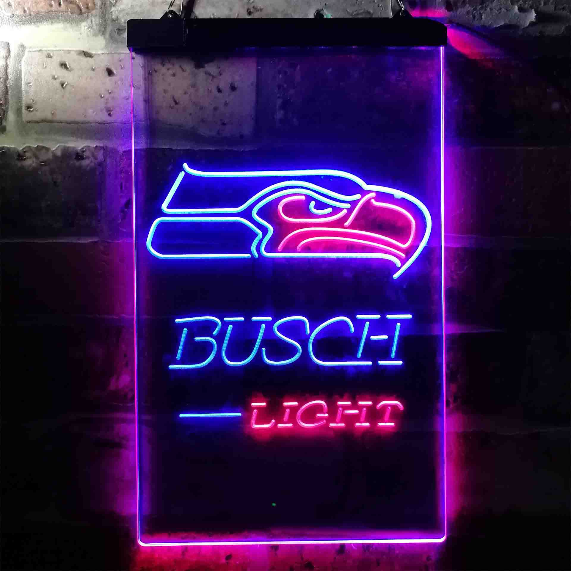 Busch Light Seattle Seahawks Neon-Like LED Light Sign