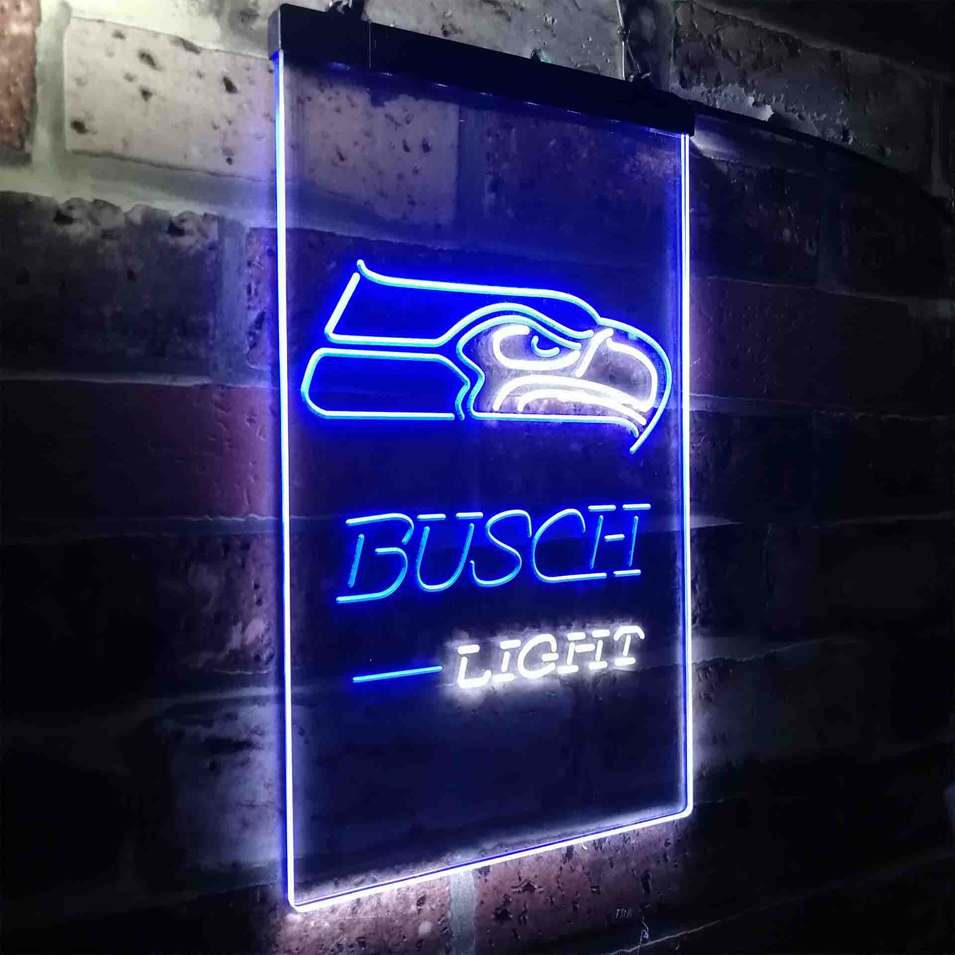 Busch Light Seattle Seahawks Neon-Like LED Light Sign