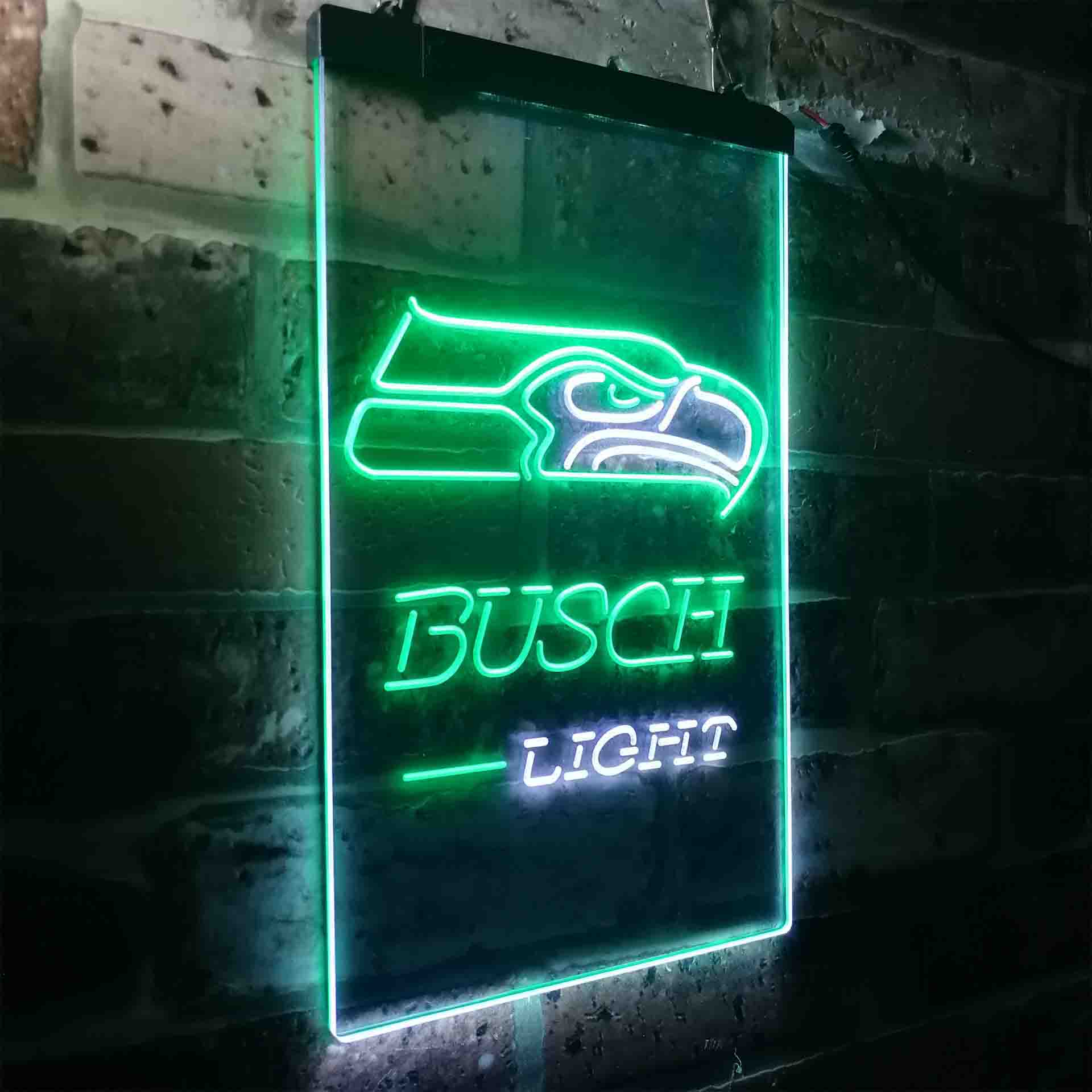 Busch Light Seattle Seahawks Neon-Like LED Light Sign