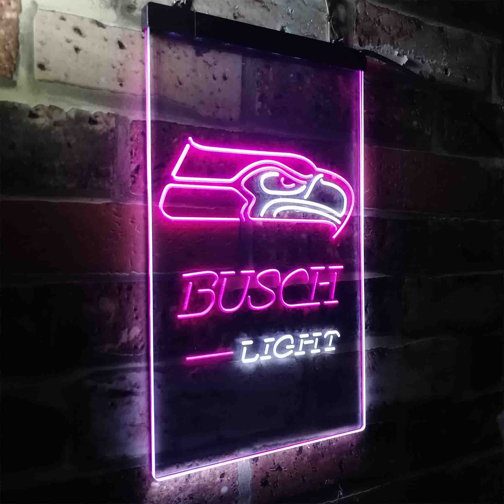 Busch Light Seattle Seahawks Neon-Like LED Light Sign