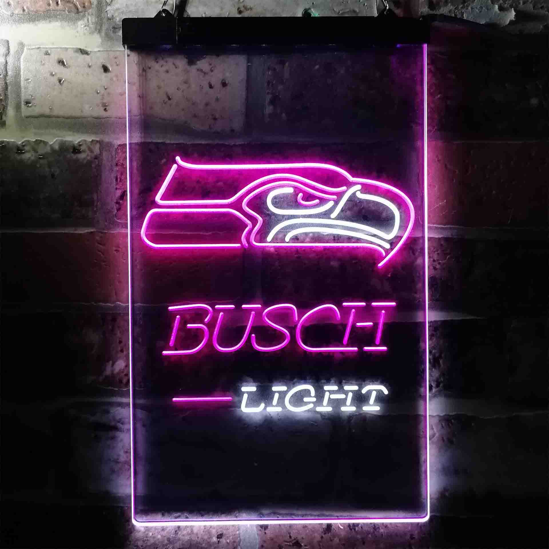 Busch Light Seattle Seahawks Neon-Like LED Light Sign