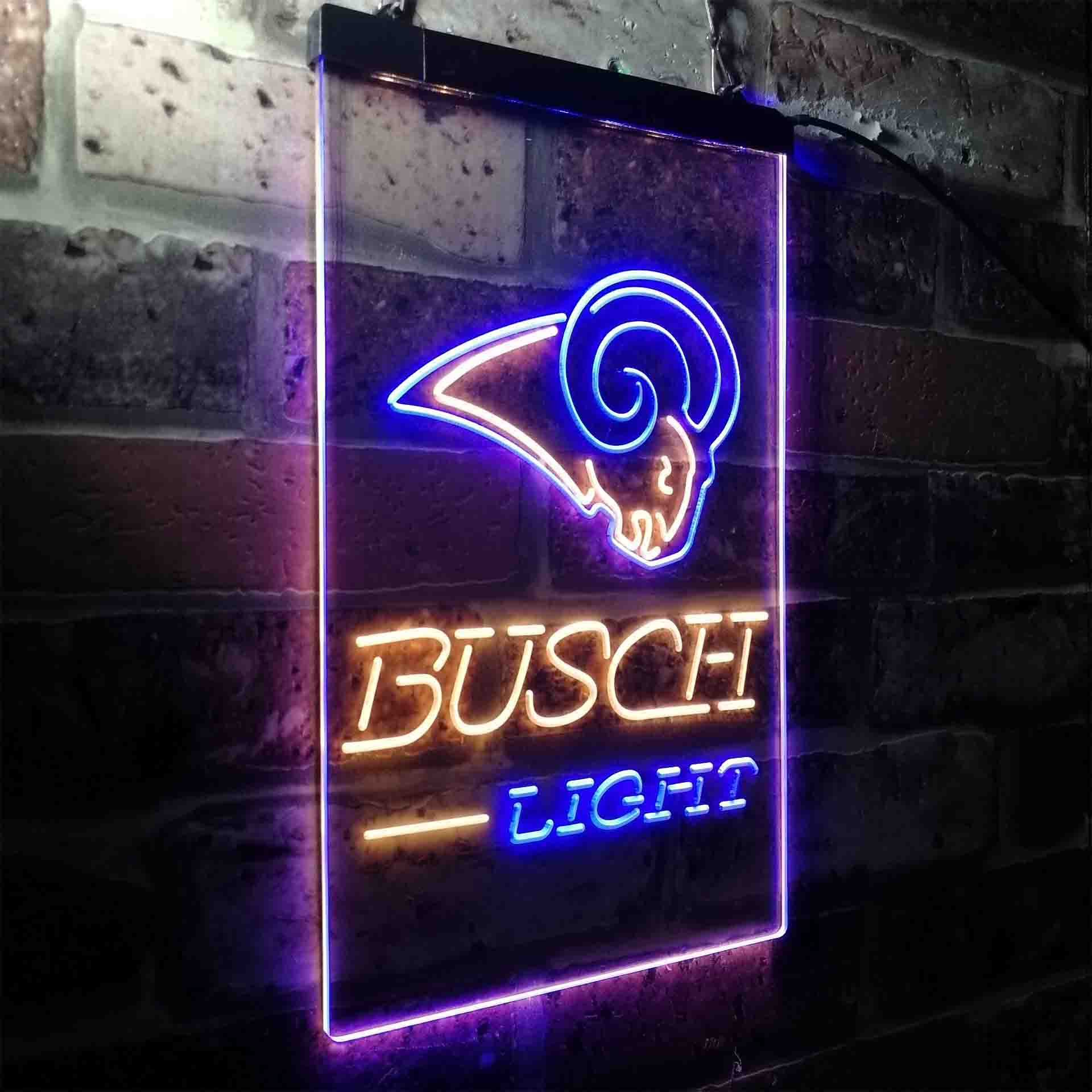 Busch Light St Louis Rams Neon-Like Led Light Sign