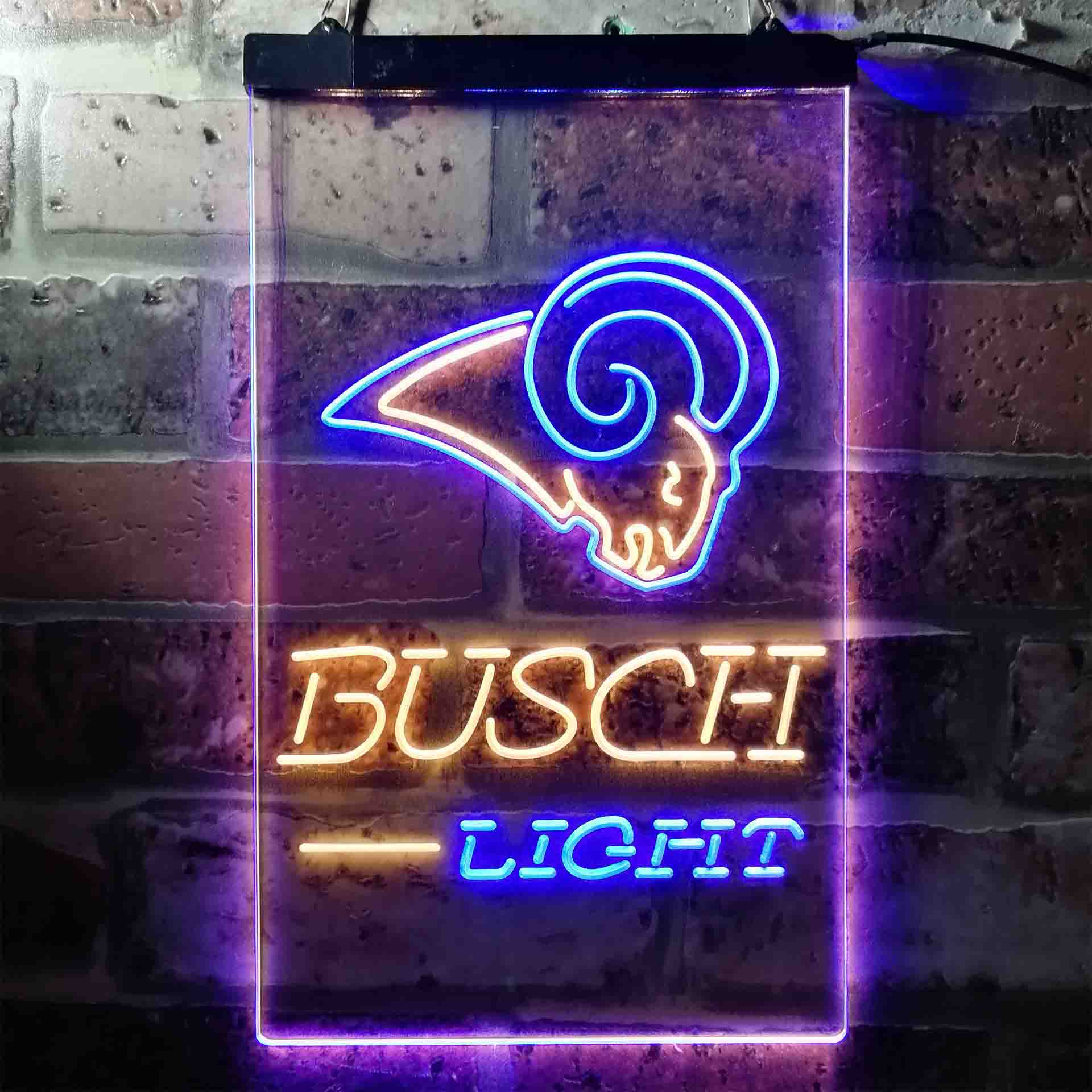 Busch Light St Louis Rams Neon-Like Led Light Sign