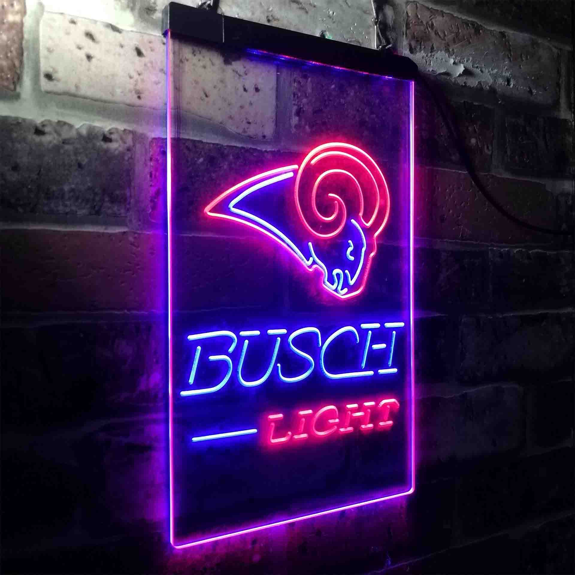 Busch Light St Louis Rams Neon-Like Led Light Sign