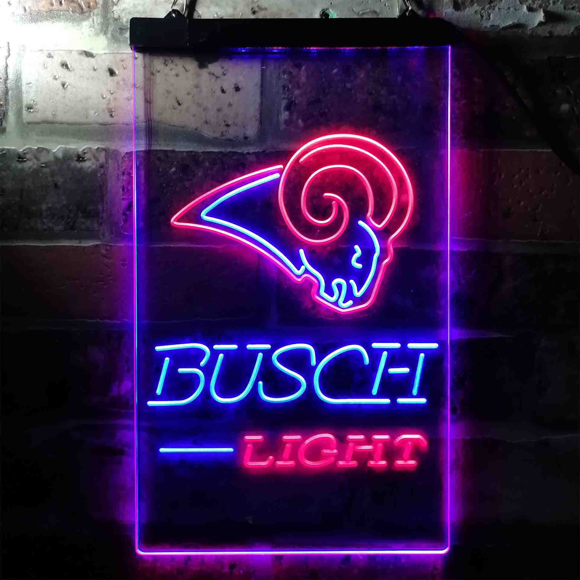 Busch Light St Louis Rams Neon-Like Led Light Sign