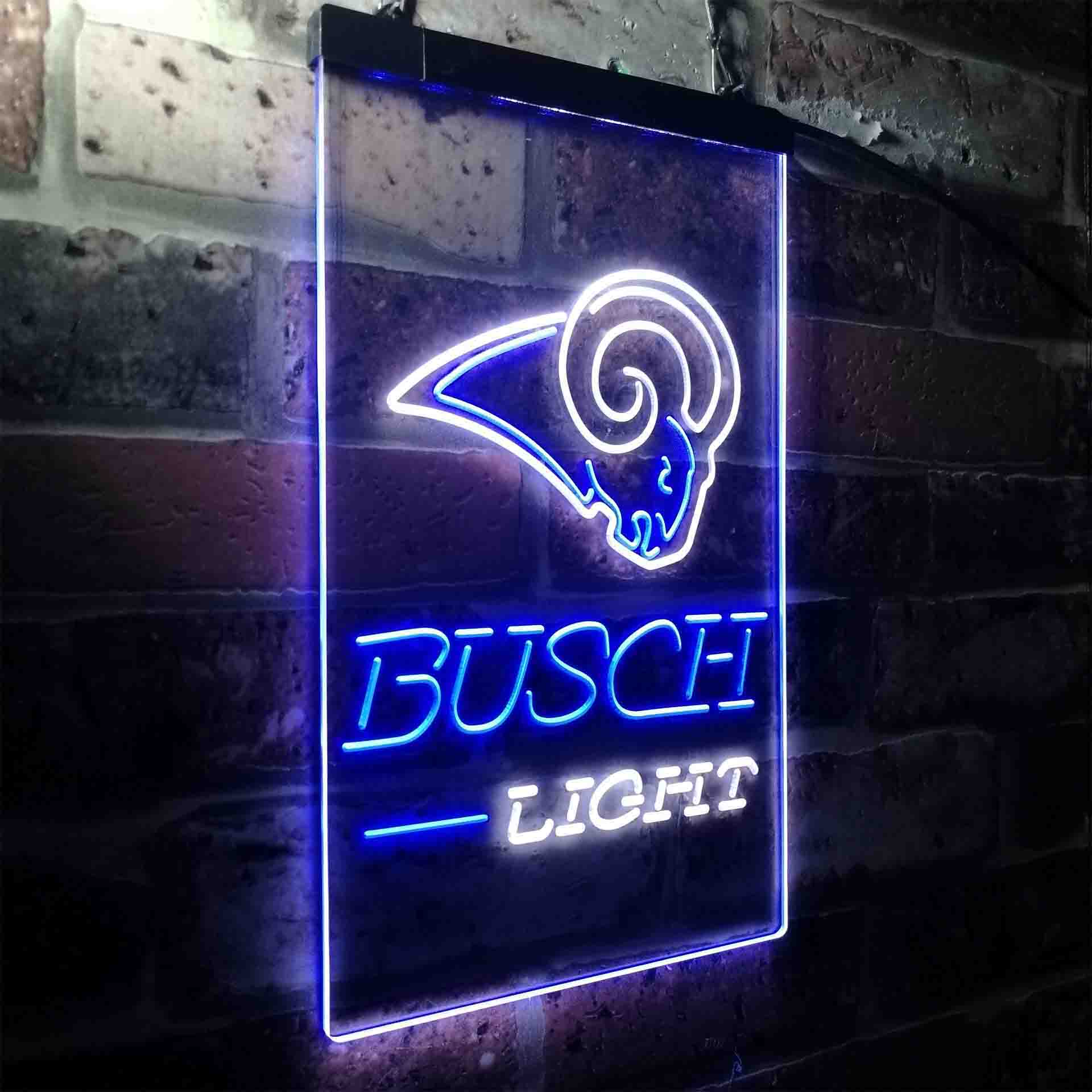 Busch Light St Louis Rams Neon-Like Led Light Sign