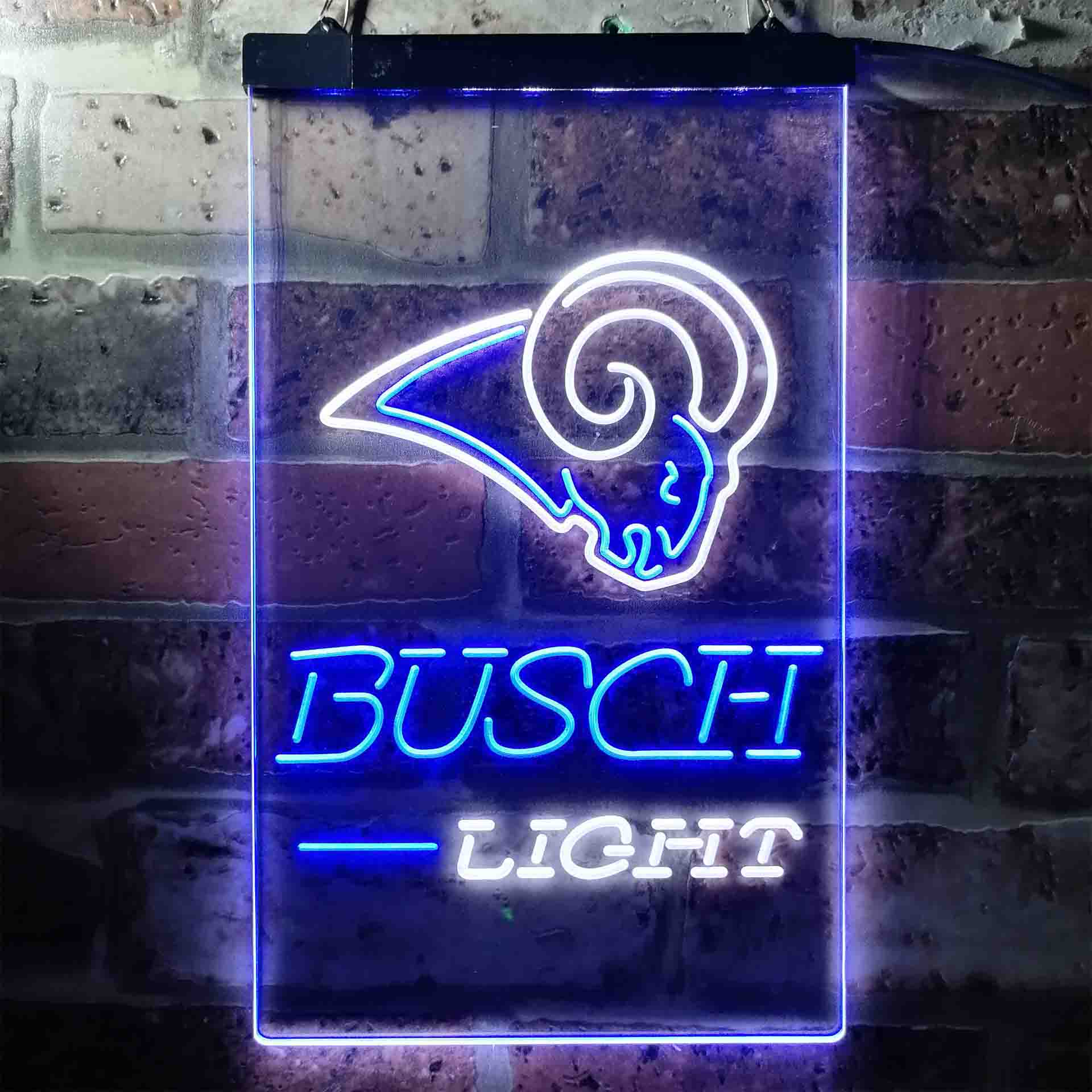 Busch Light St Louis Rams Neon-Like Led Light Sign