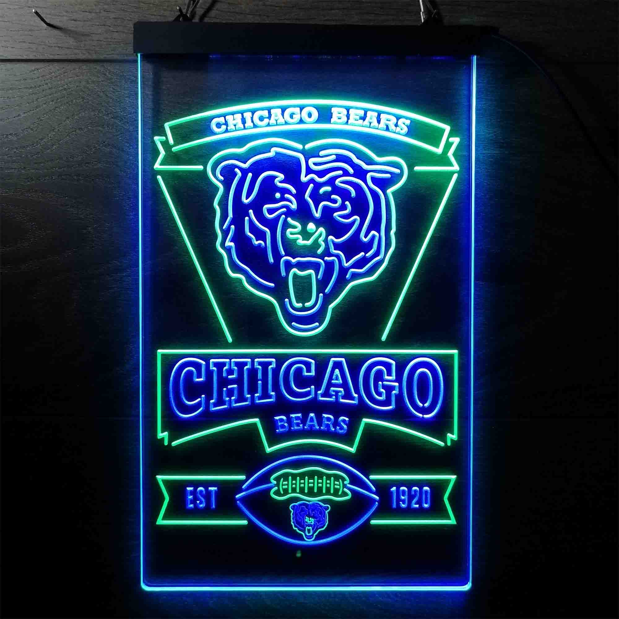 Chicago Bears Est. 1920 Neon-Like LED Light Sign