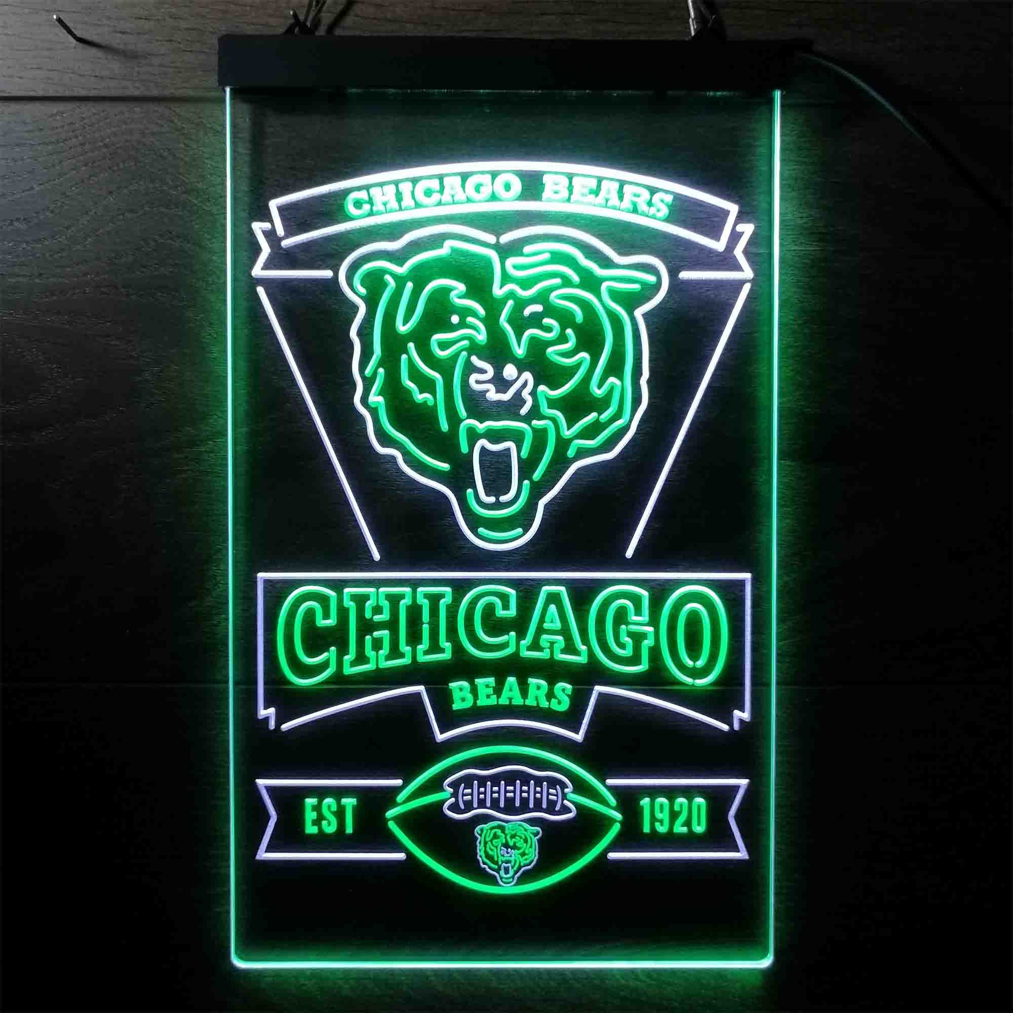 Chicago Bears Est. 1920 Neon-Like LED Light Sign