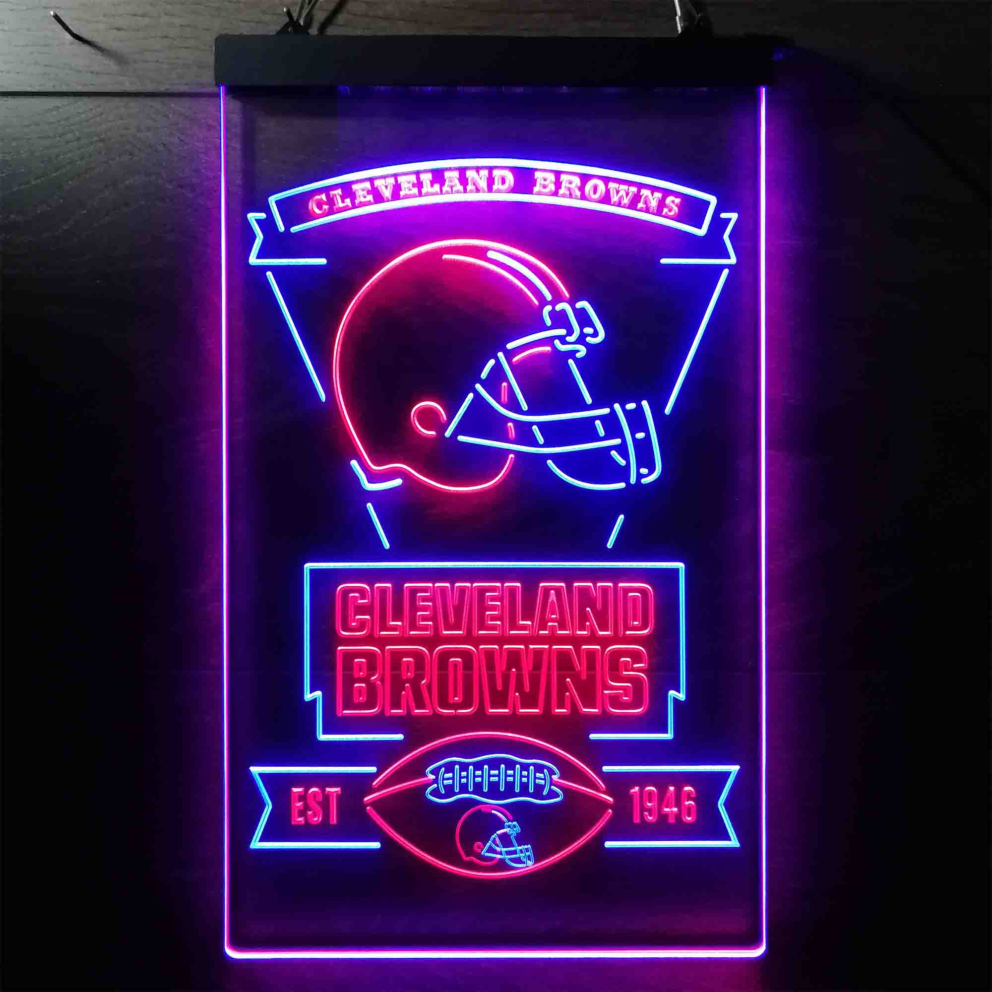 Cleveland Browns Est. 1946 Dual Color LED Neon Sign ProLedSign