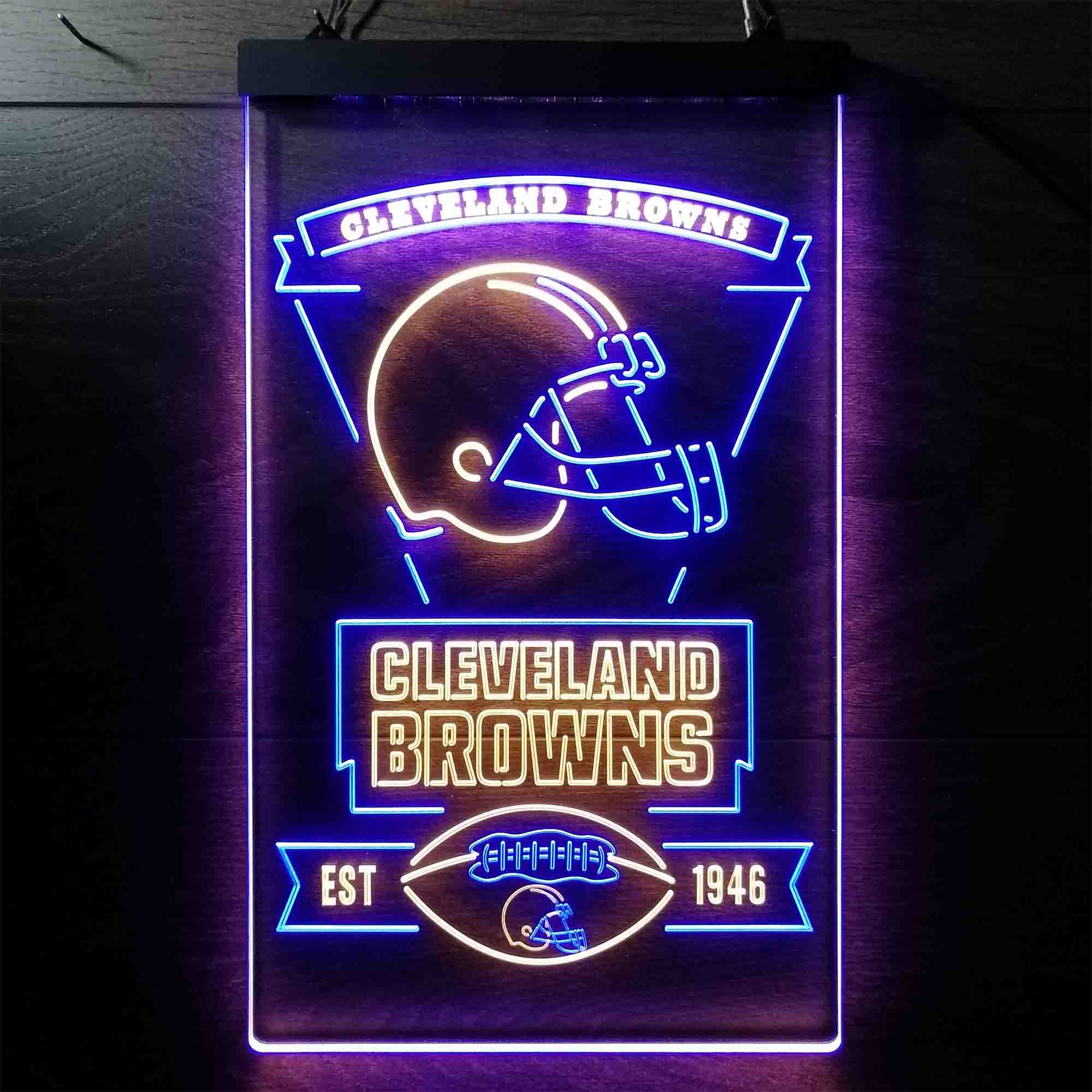 Cleveland Browns Est. 1946 Dual Color LED Neon Sign ProLedSign