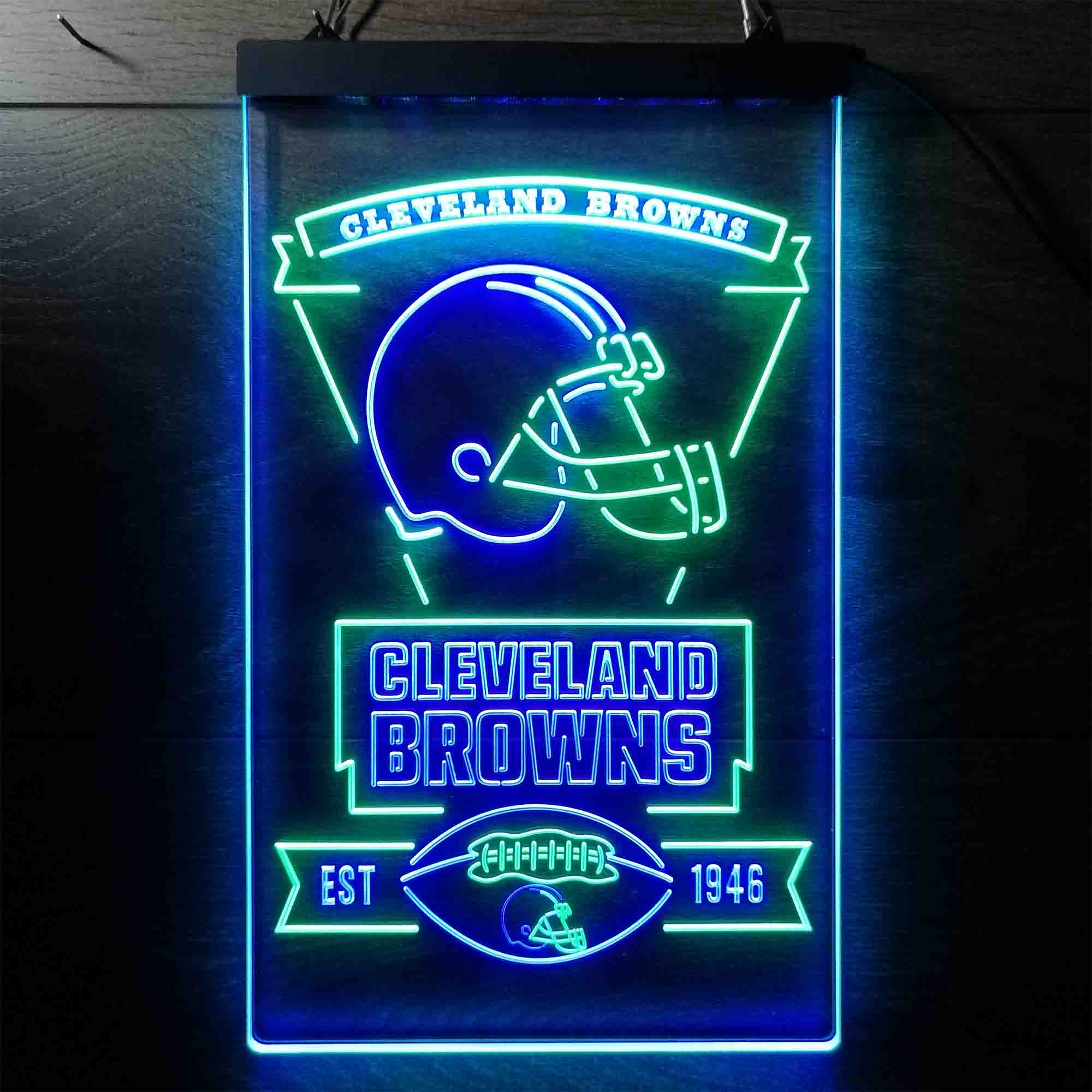 Cleveland Browns Est. 1946 Dual Color LED Neon Sign ProLedSign