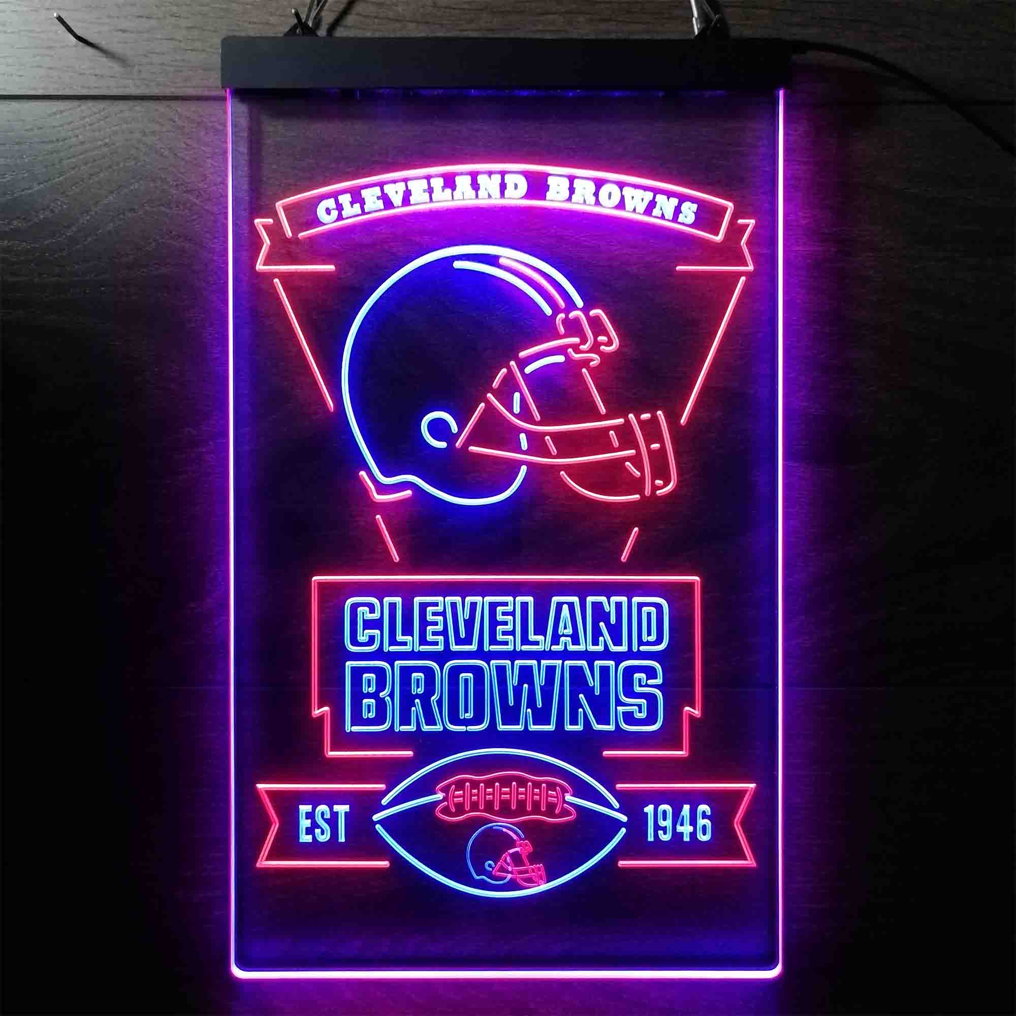 Cleveland Browns Est. 1946 Dual Color LED Neon Sign ProLedSign