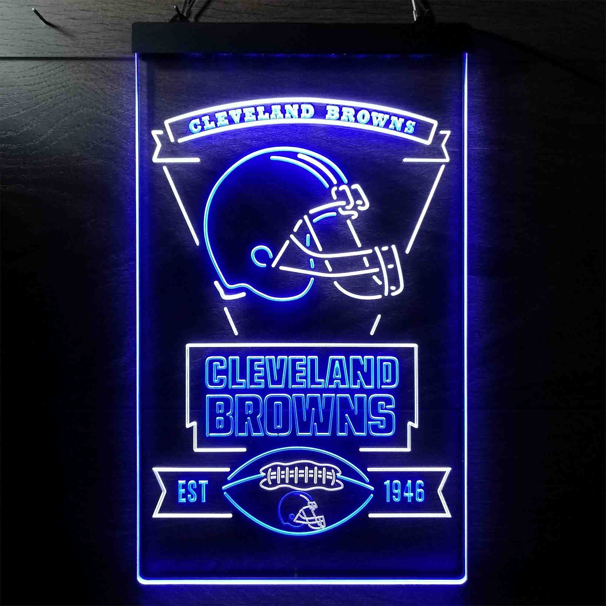 Cleveland Browns Est. 1946 Dual Color LED Neon Sign ProLedSign