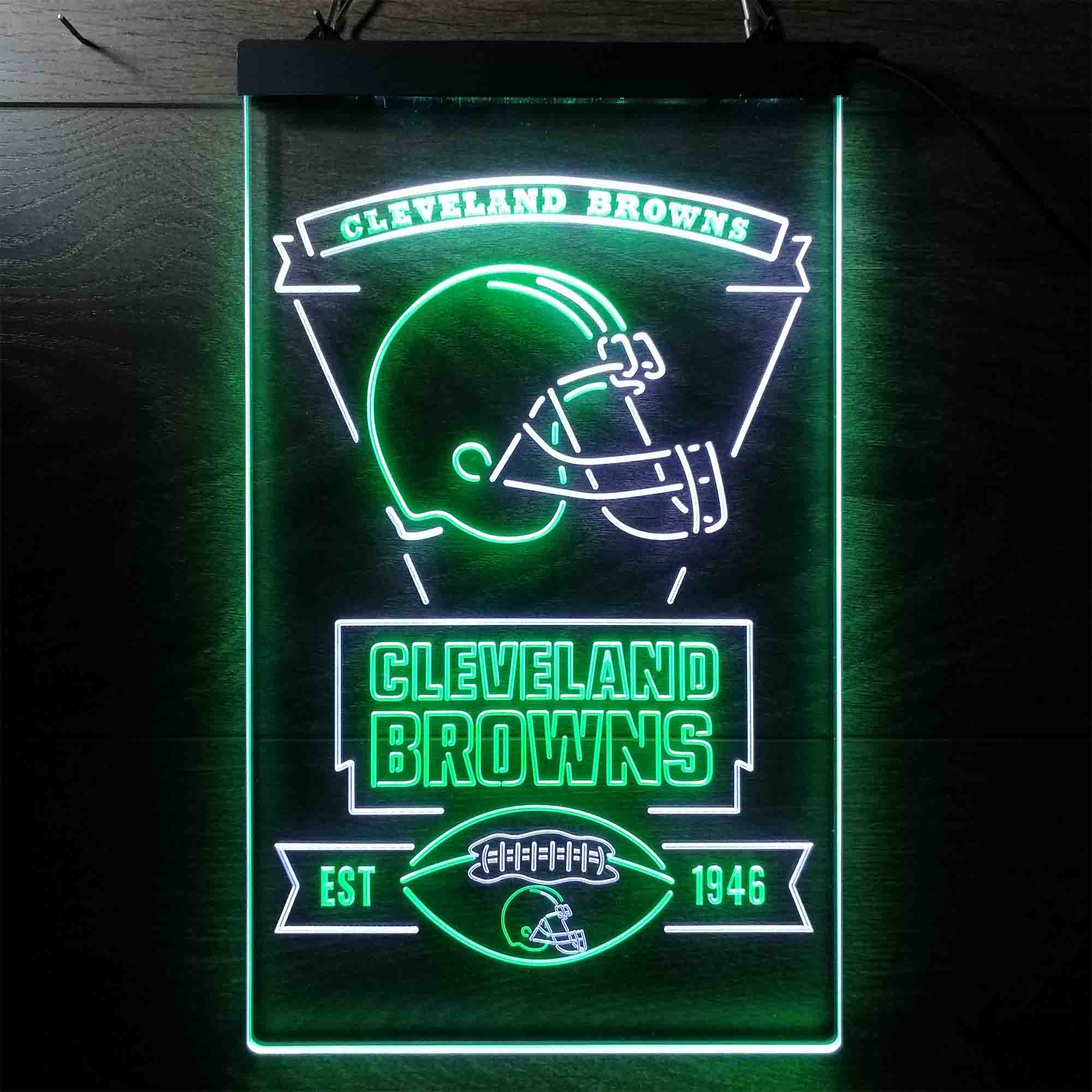 Cleveland Browns Est. 1946 Dual Color LED Neon Sign ProLedSign