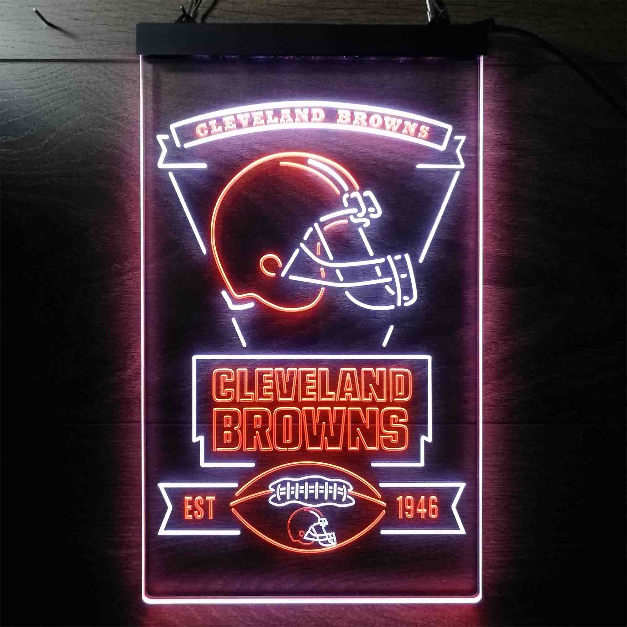 Cleveland Browns Est. 1946 Dual Color LED Neon Sign ProLedSign