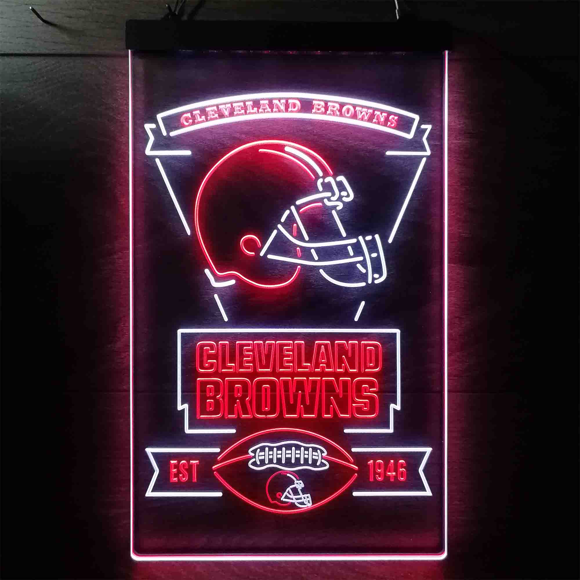 Cleveland Browns Est. 1946 Dual Color LED Neon Sign ProLedSign