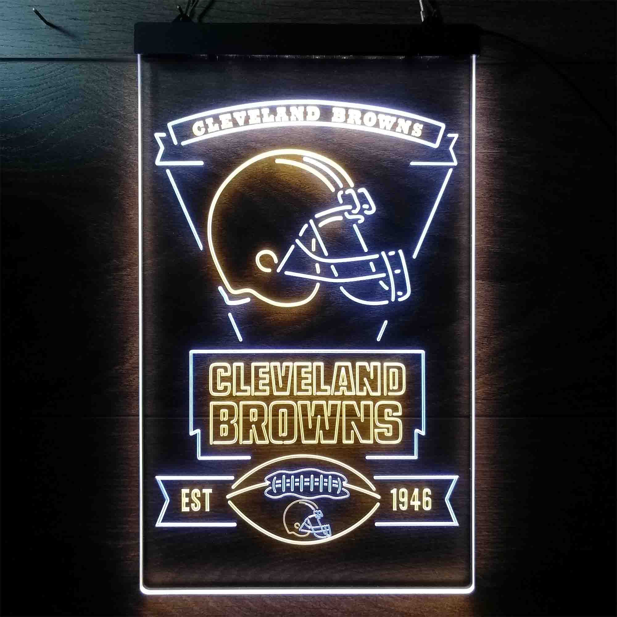 Cleveland Browns Est. 1946 Dual Color LED Neon Sign ProLedSign