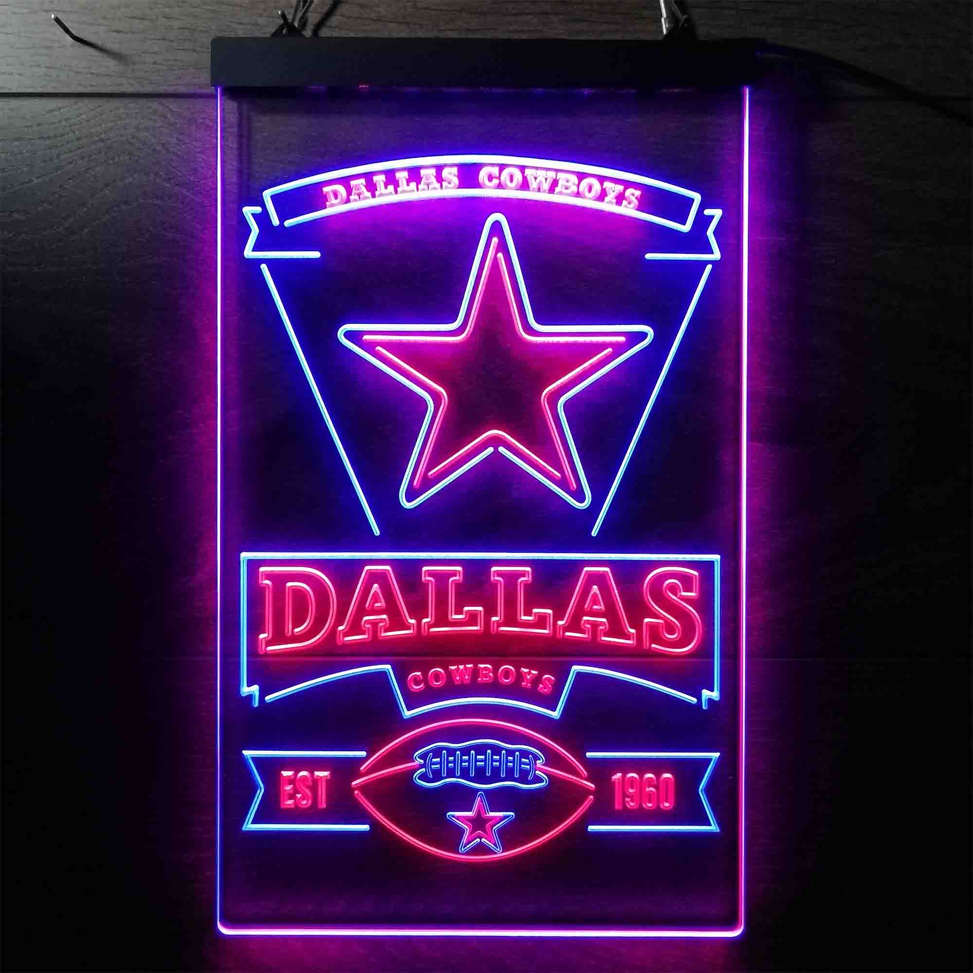 Dallas Cowboys Est. 1960 Neon-Like LED Light Sign