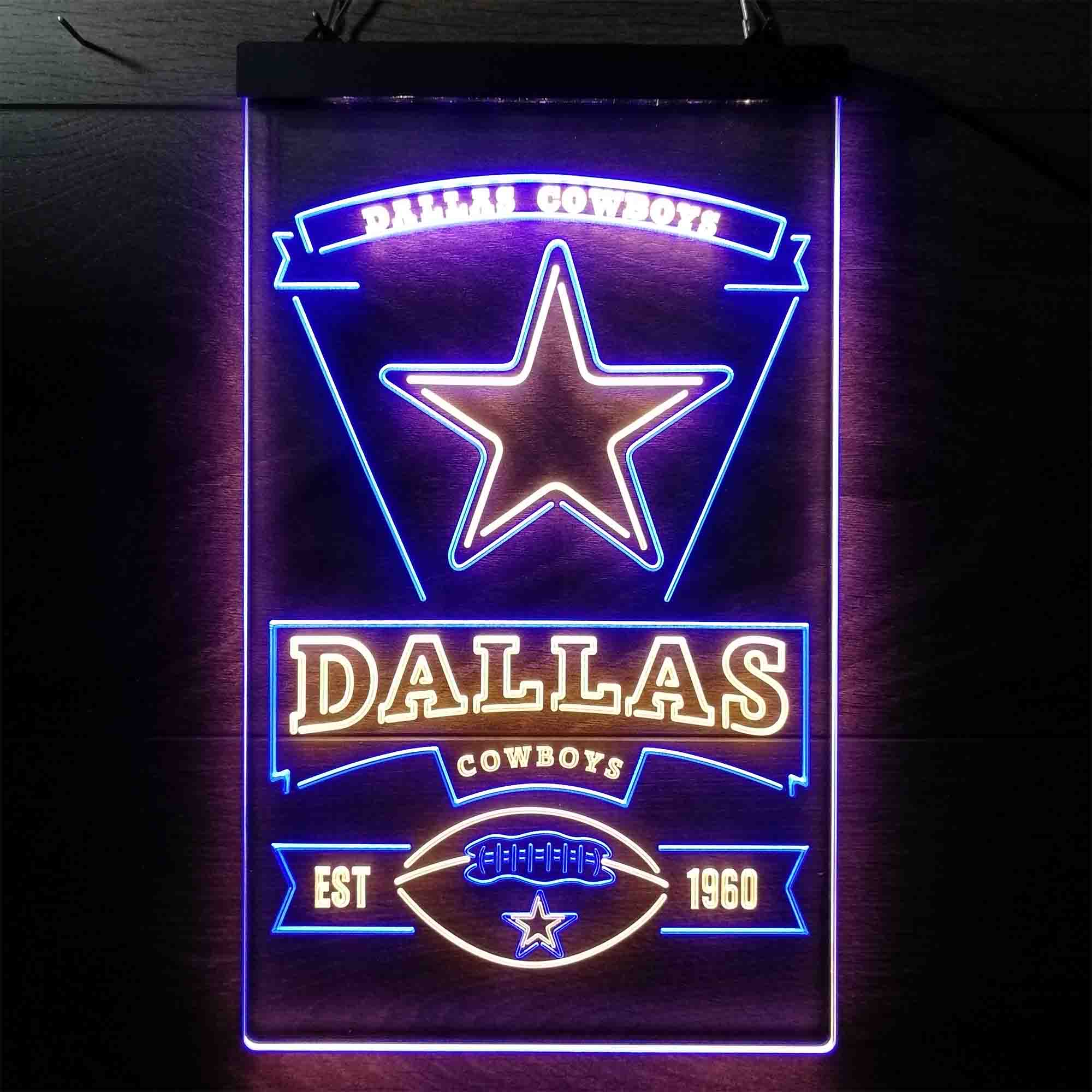 Dallas Cowboys Est. 1960 Neon-Like LED Light Sign