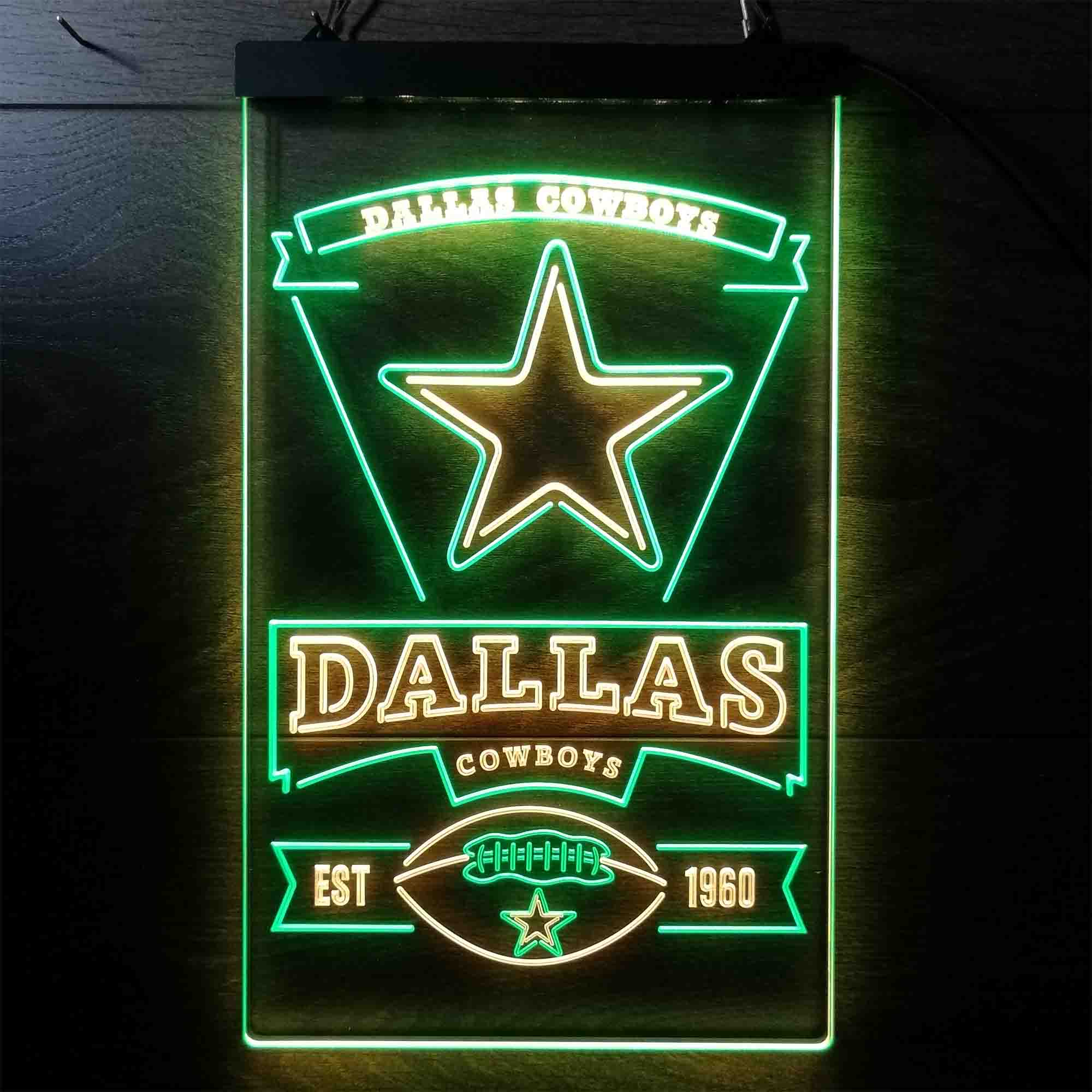 Dallas Cowboys Est. 1960 Neon-Like LED Light Sign