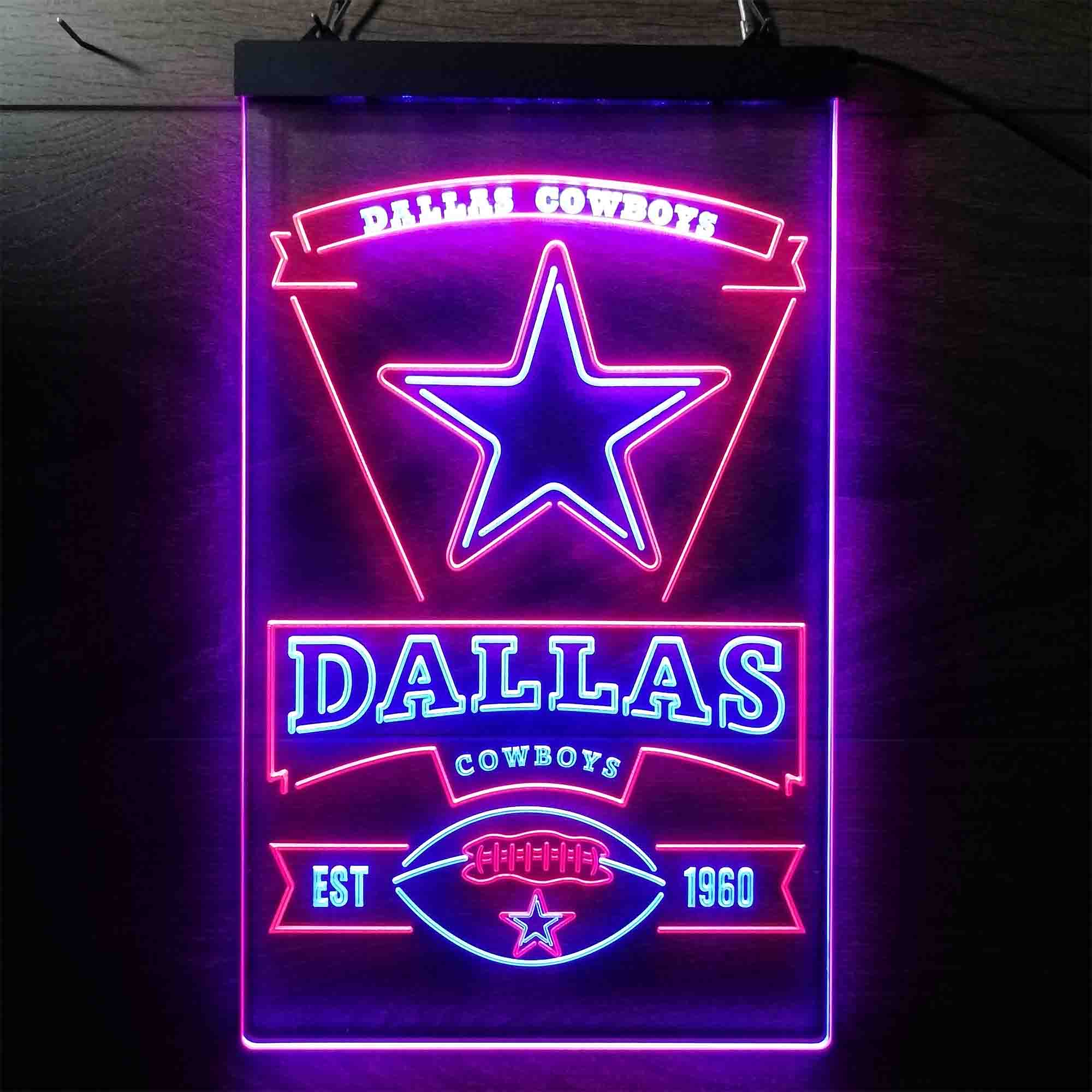 Dallas Cowboys Est. 1960 Neon-Like LED Light Sign