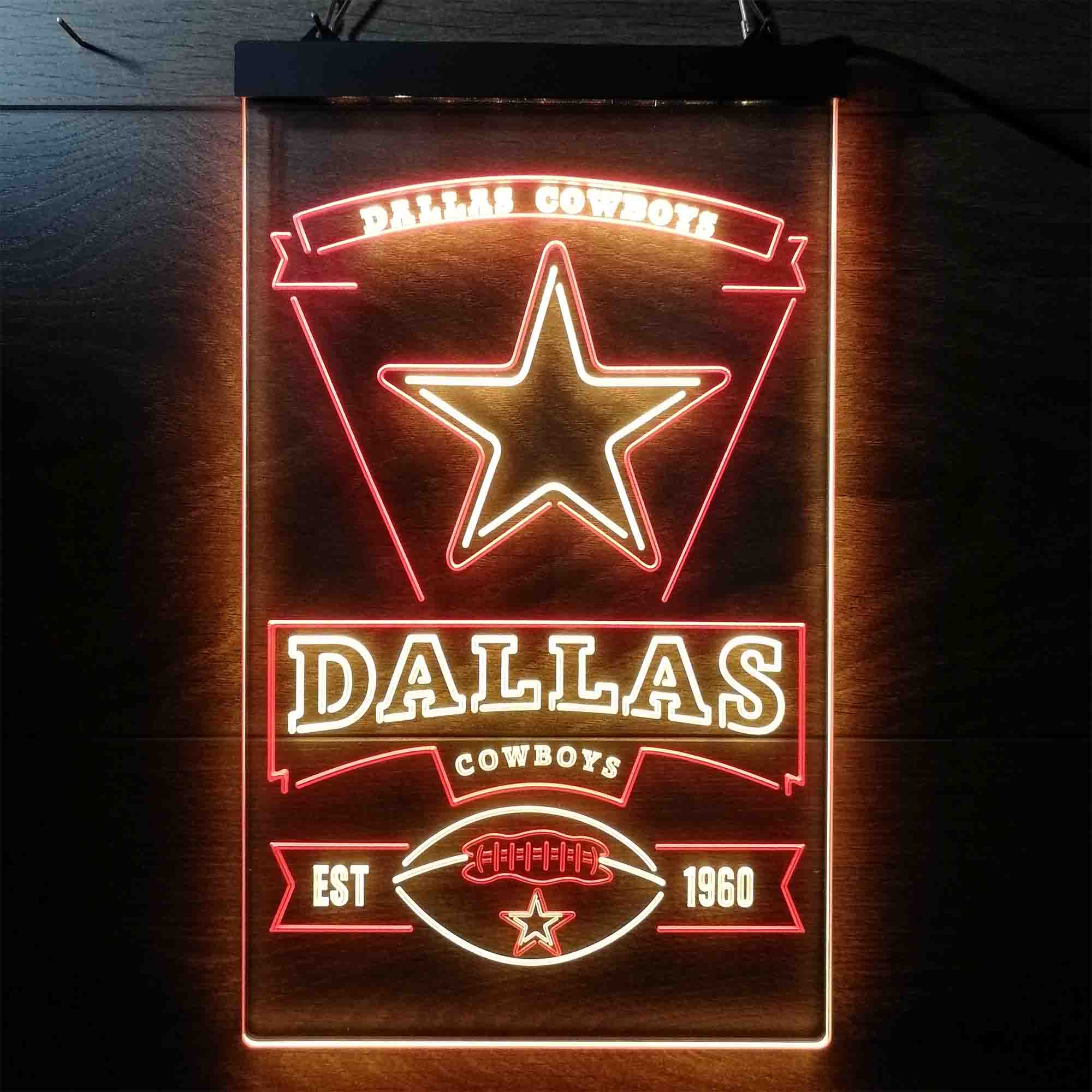 Dallas Cowboys Est. 1960 Neon-Like LED Light Sign