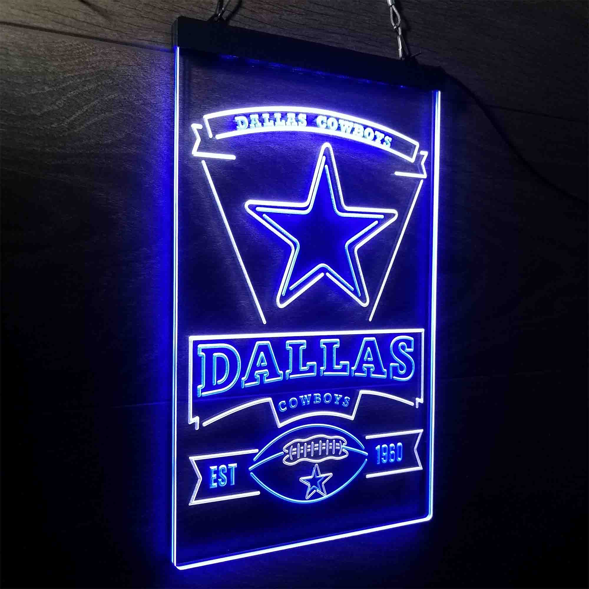 Dallas Cowboys Est. 1960 Neon-Like LED Light Sign