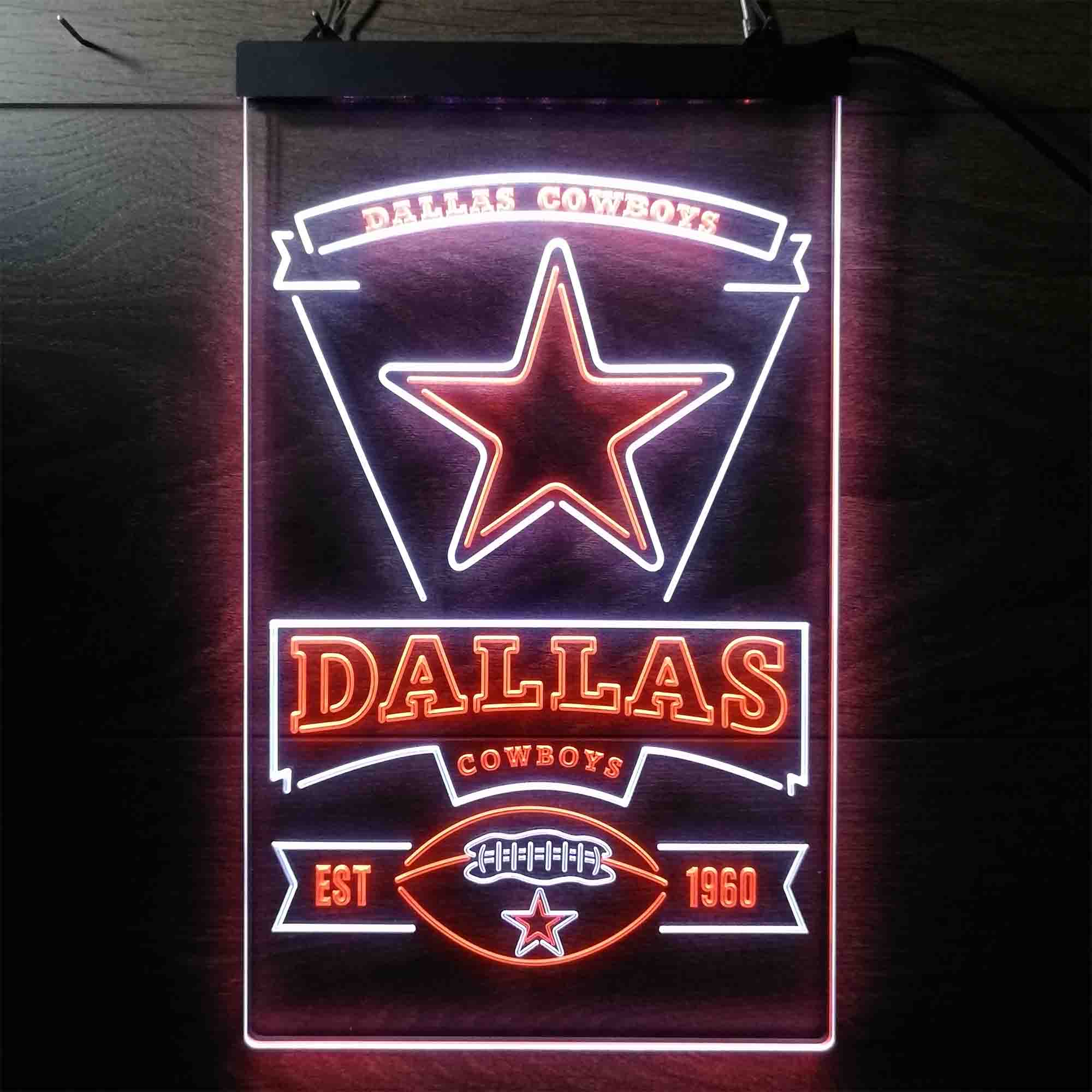 Dallas Cowboys Est. 1960 Neon-Like LED Light Sign