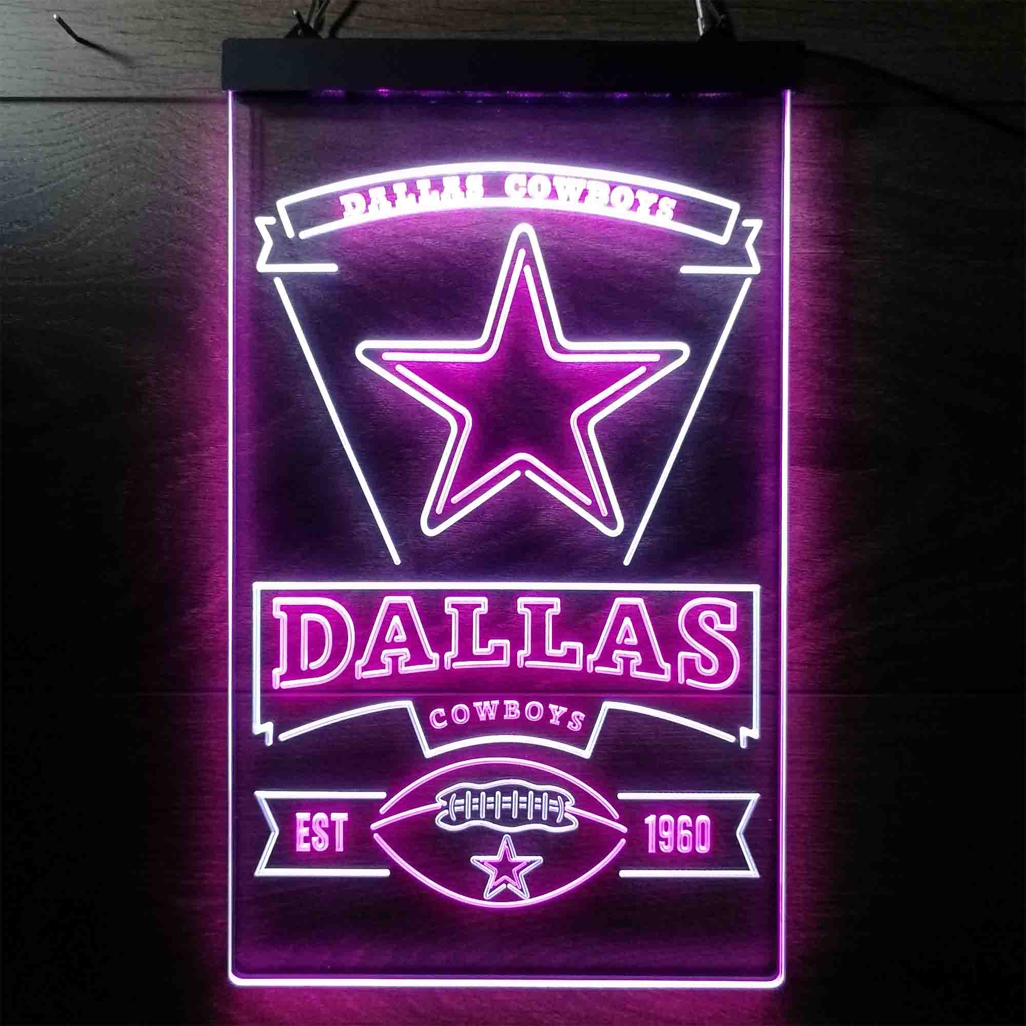 Dallas Cowboys Est. 1960 Neon-Like LED Light Sign