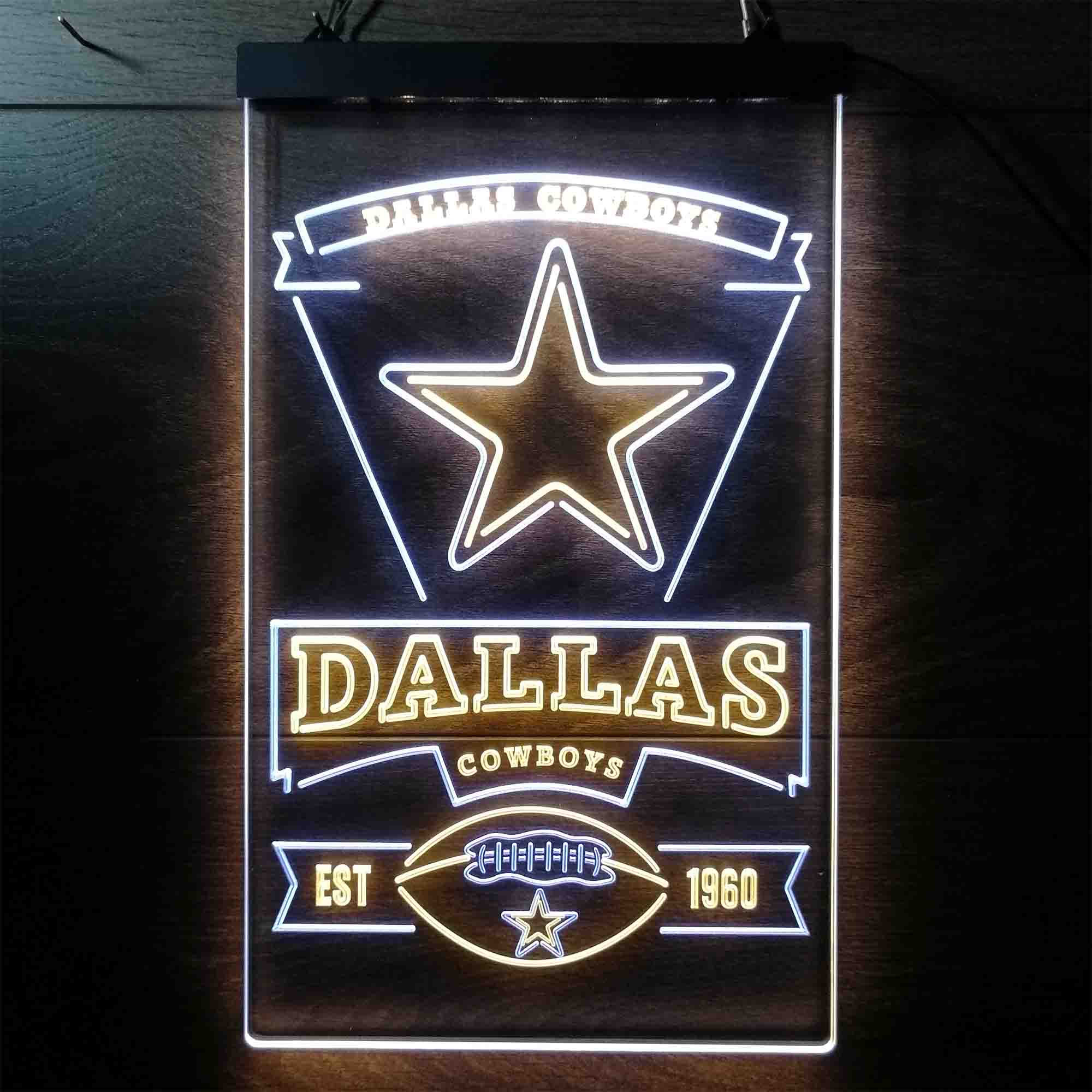 Dallas Cowboys Est. 1960 Neon-Like LED Light Sign