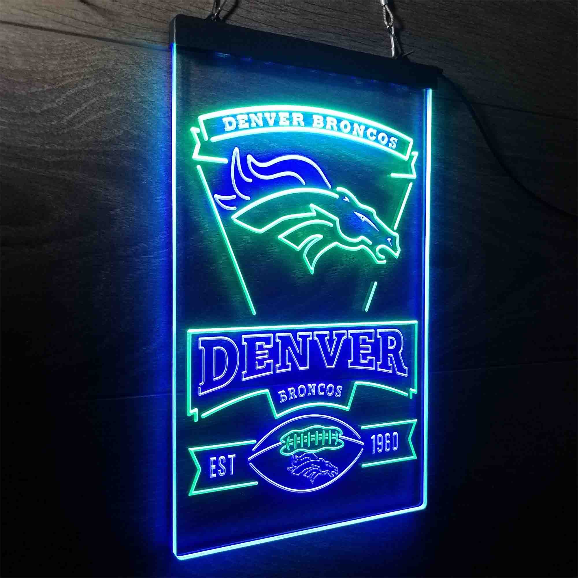 Denver Broncos Est. 1960 Neon-Like Led Light Sign