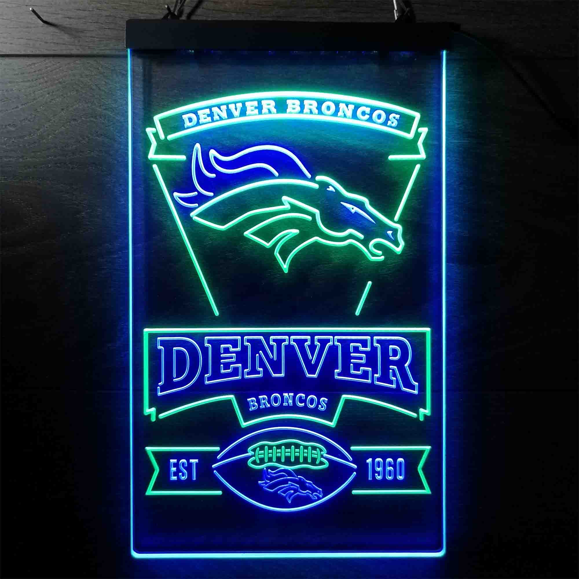 Denver Broncos Est. 1960 Neon-Like Led Light Sign