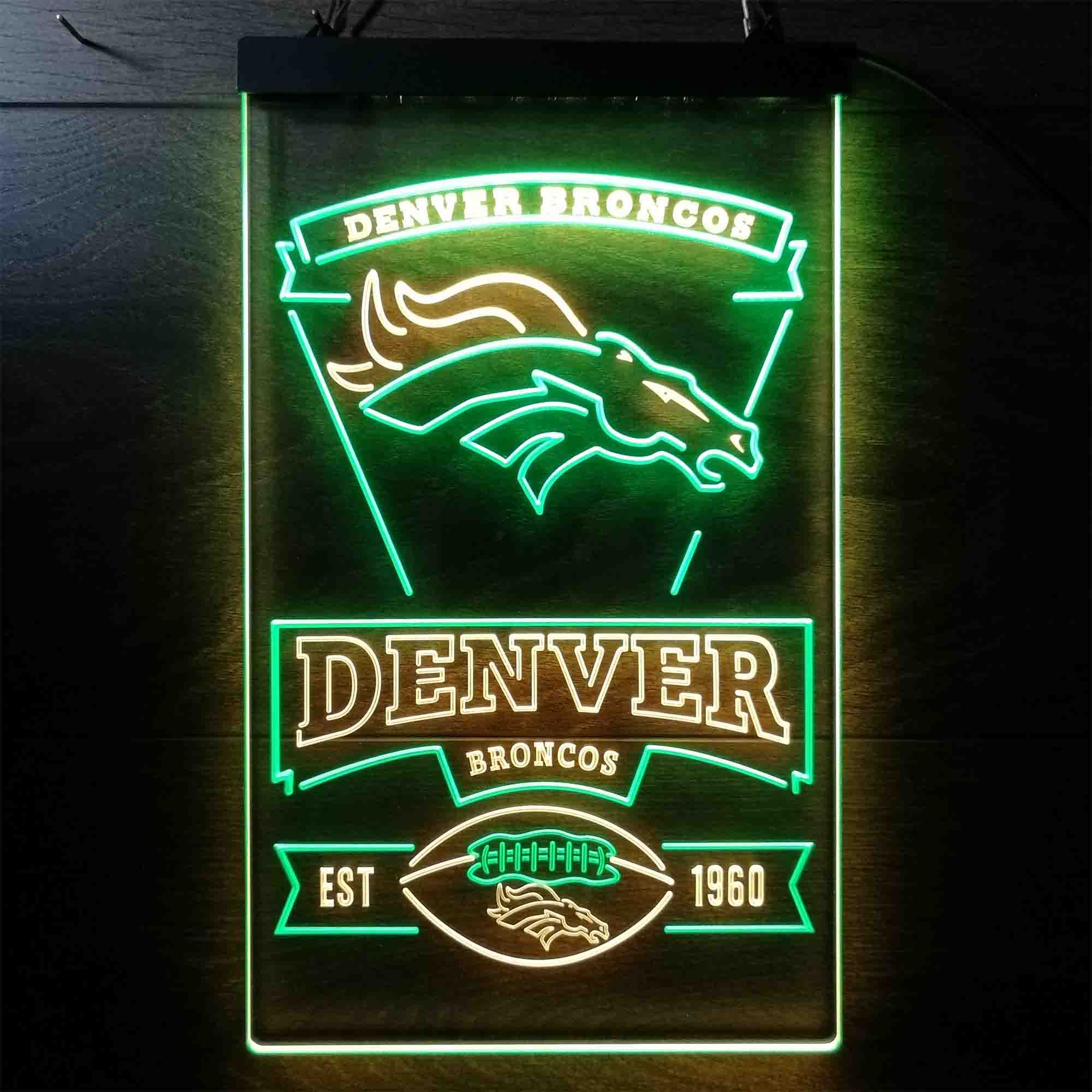 Denver Broncos Est. 1960 Neon-Like Led Light Sign