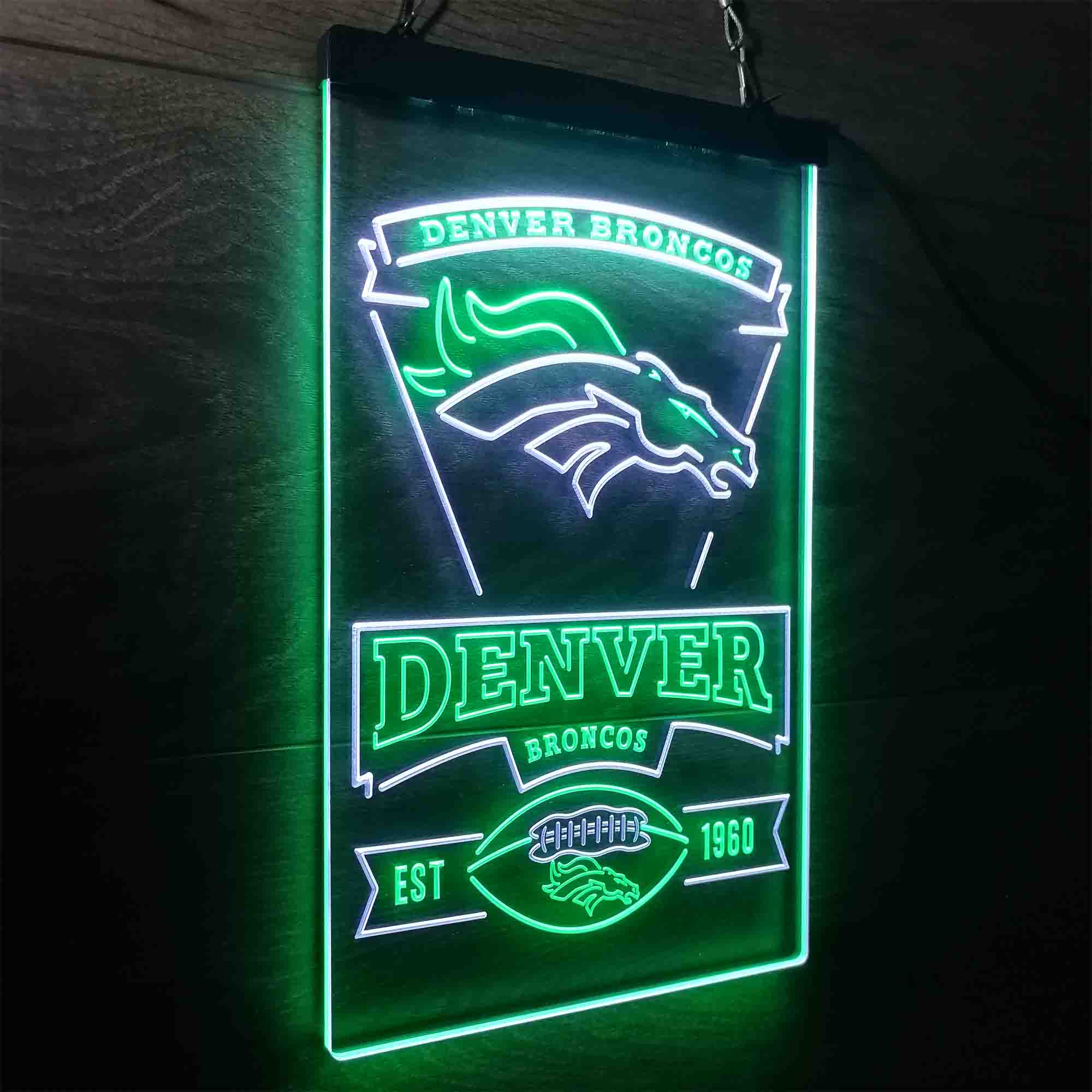 Denver Broncos Est. 1960 Neon-Like Led Light Sign