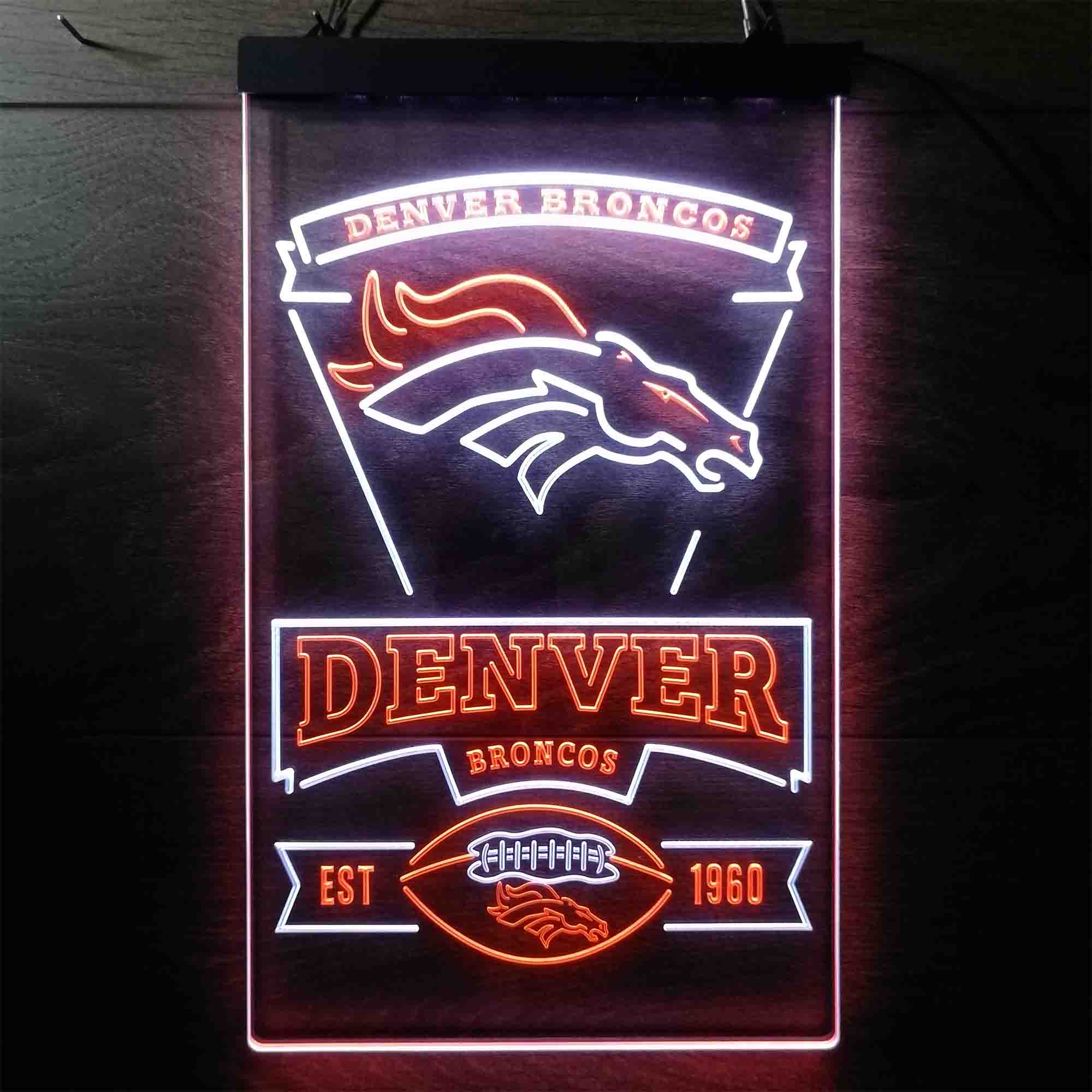 Denver Broncos Est. 1960 Neon-Like Led Light Sign