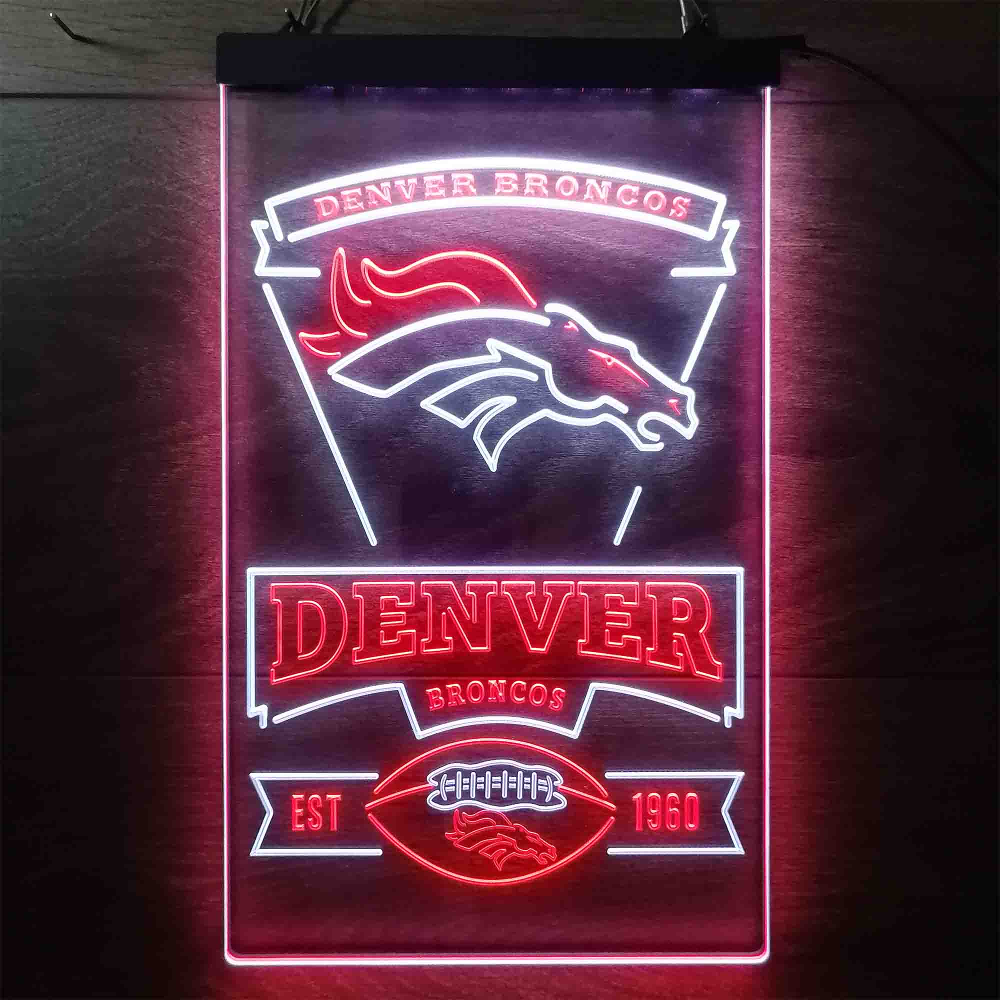 Denver Broncos Est. 1960 Neon-Like Led Light Sign