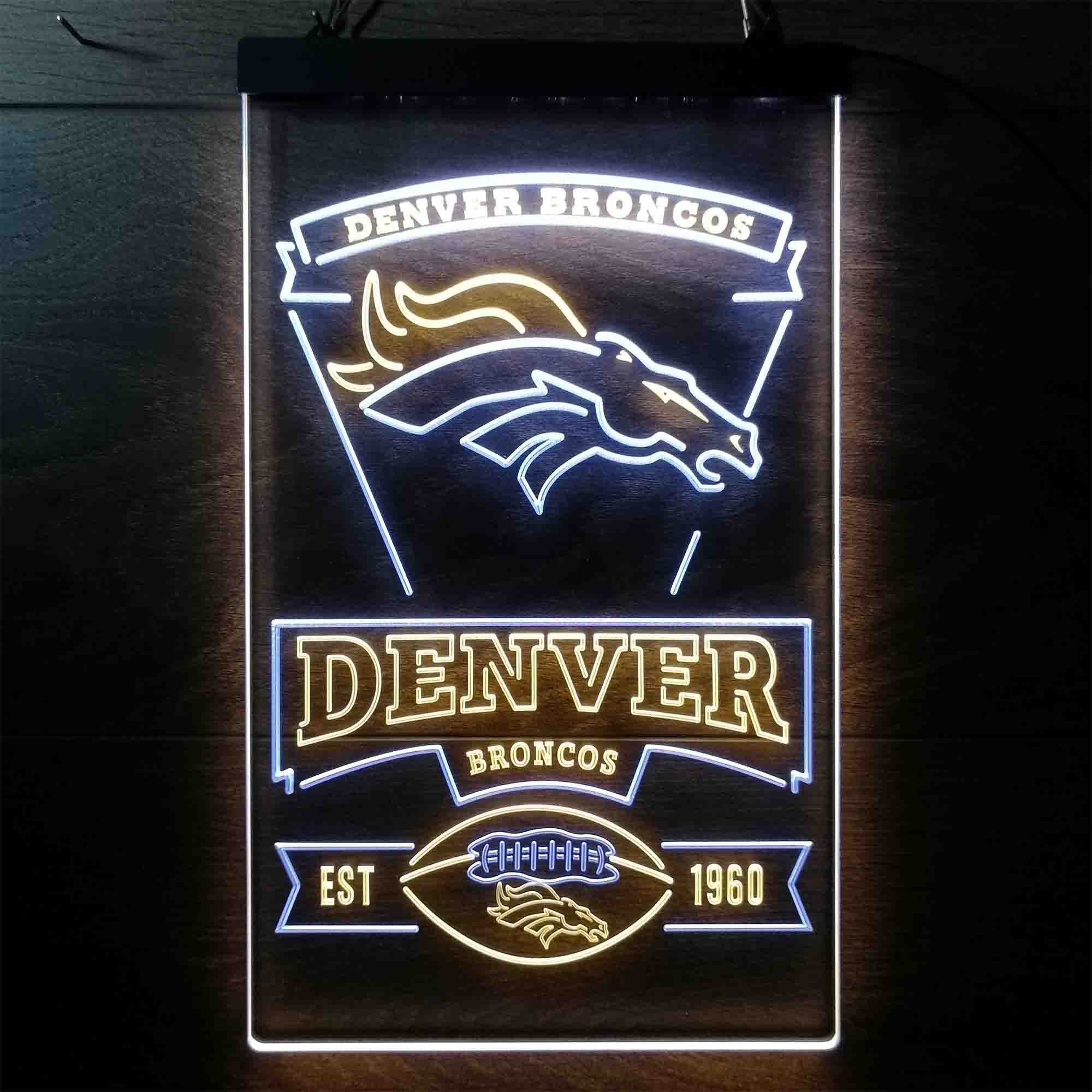 Denver Broncos Est. 1960 Neon-Like Led Light Sign