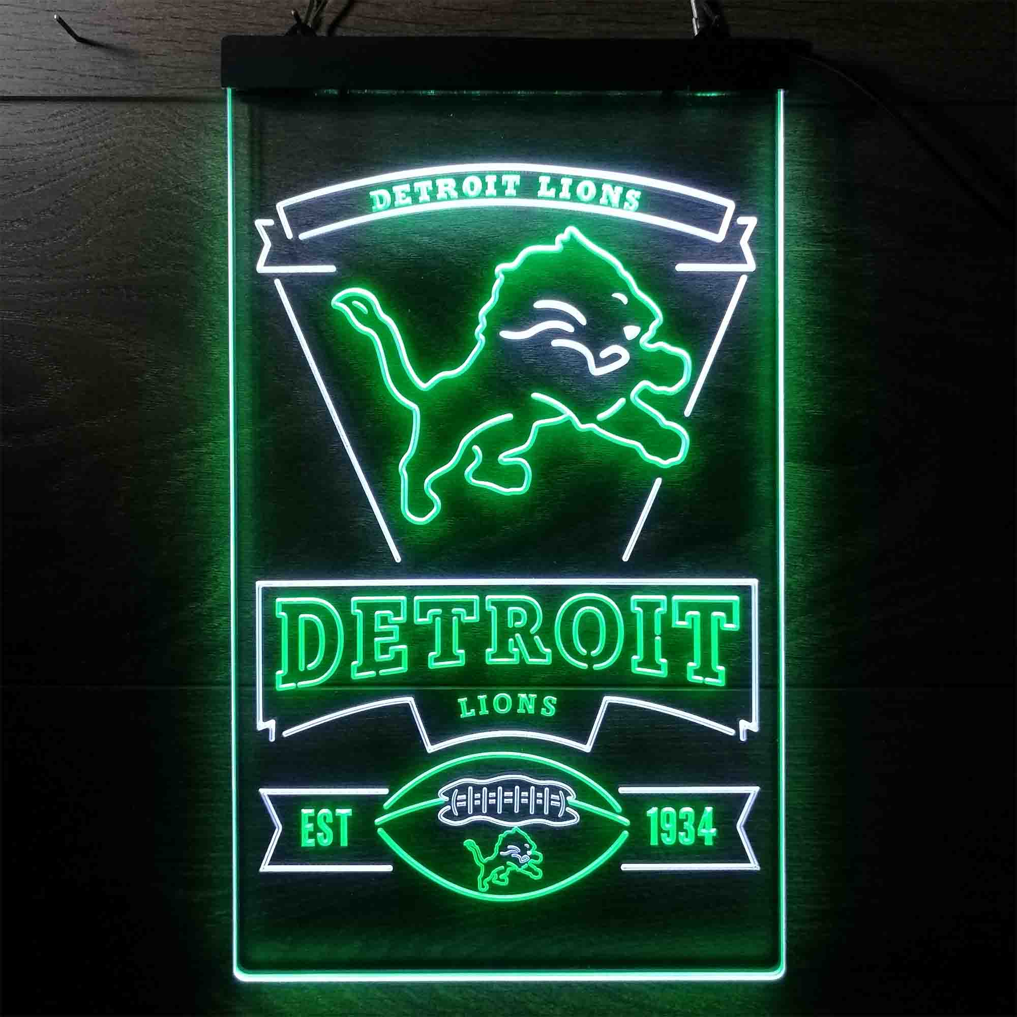 Detroit Lions Est. 1934 Neon-Like LED Light Sign