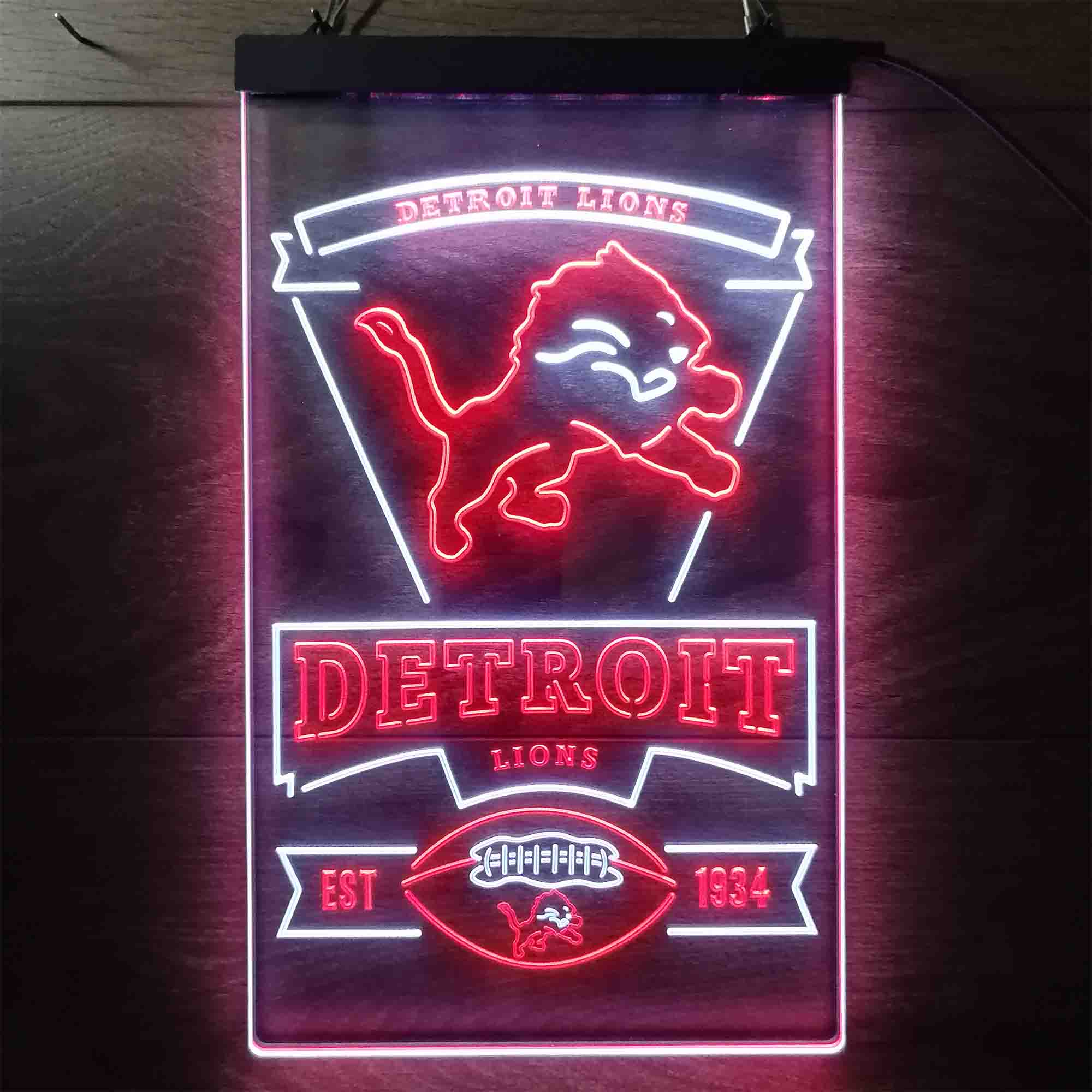 Detroit Lions Est. 1934 Neon-Like LED Light Sign