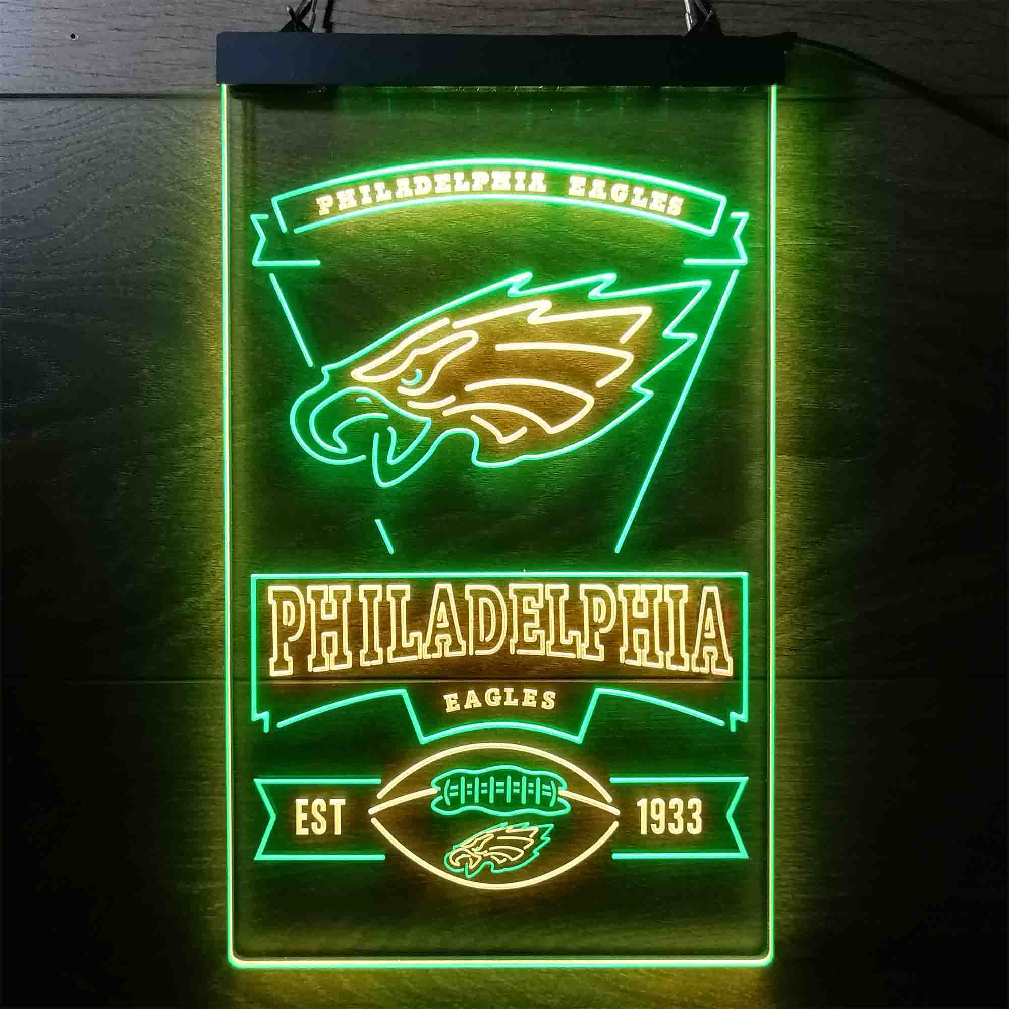 Philadelphia Eagles Est. 1933 Neon-Like LED Sign